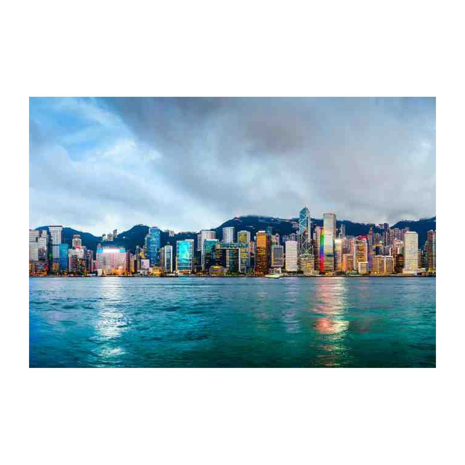 Vibrant Hong Kong Skyline Wall Art