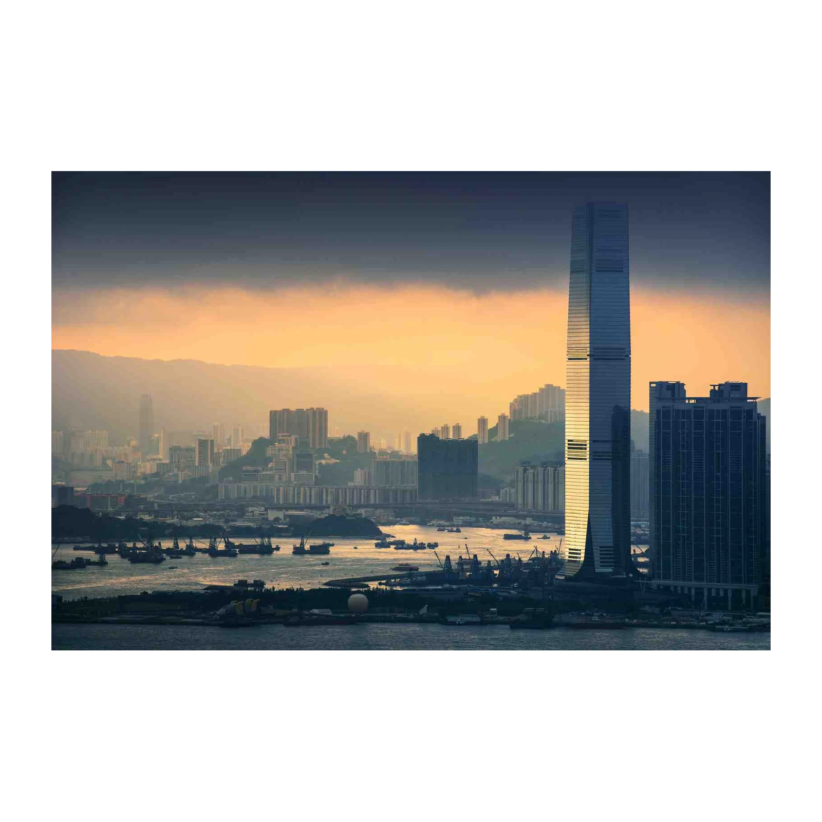 Hong Kong Skyline Sunset Wall Art
