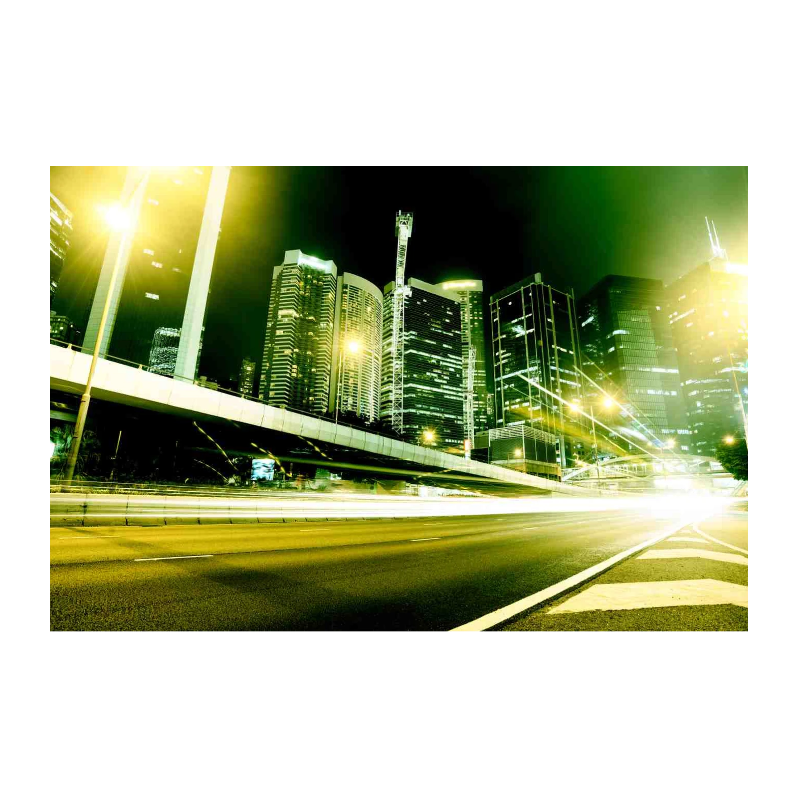 Vibrant Cityscape Night Drive Wall Art