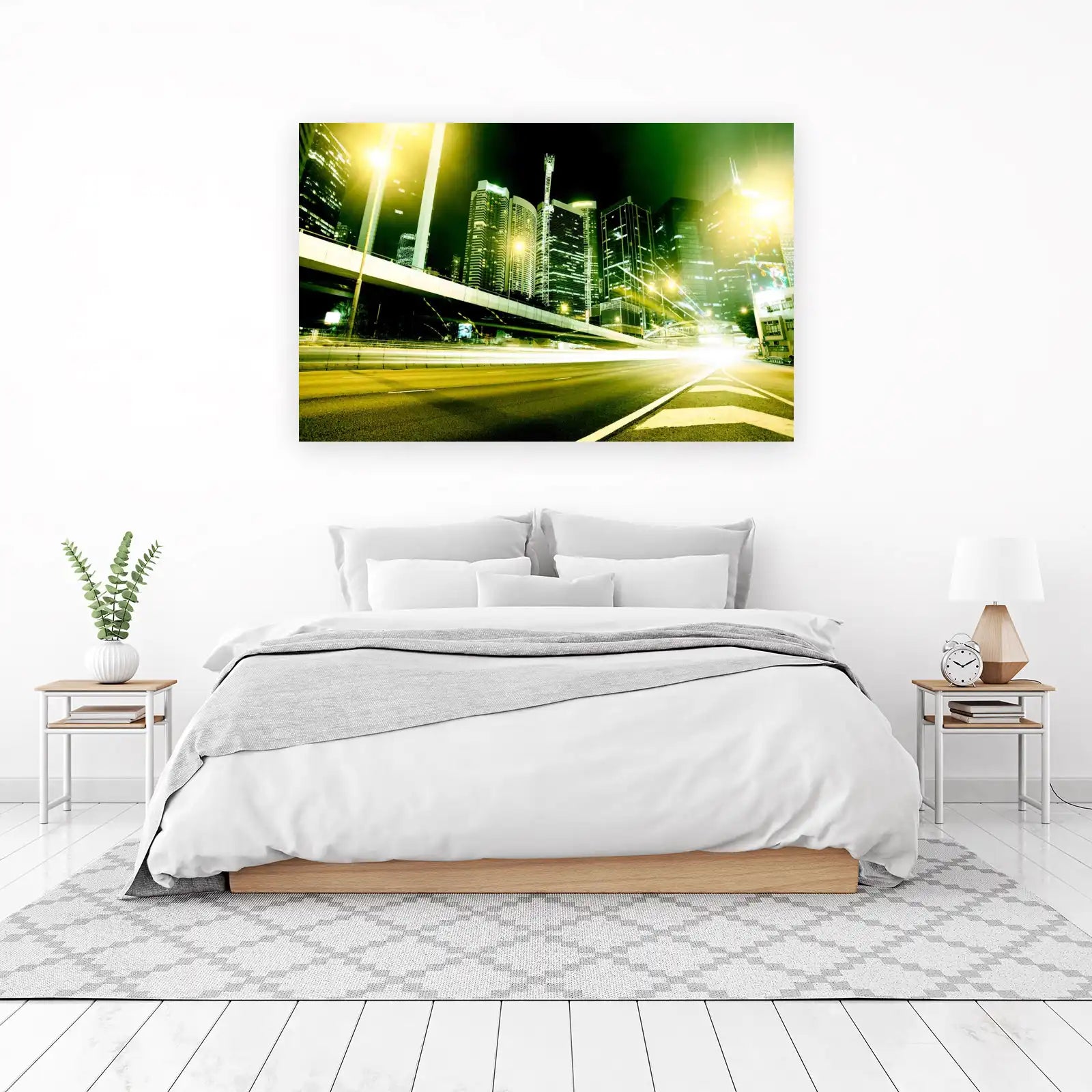 Vibrant Cityscape Night Drive Wall Art