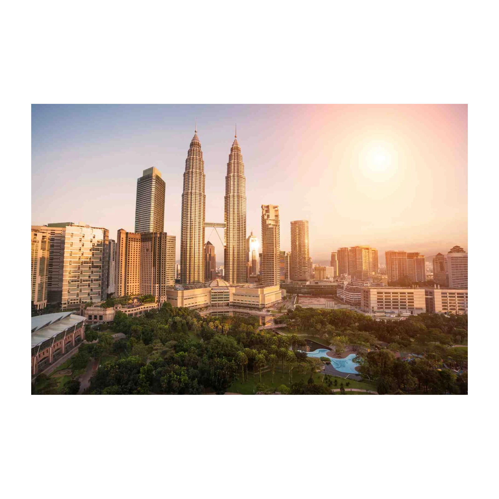 Kuala Lumpur Skyline Sunset Wall Art
