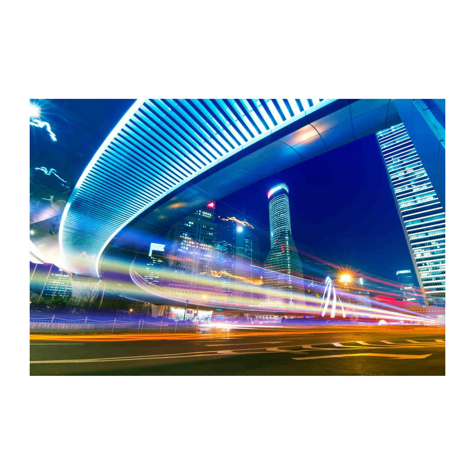 Modern City Lights Blur Wall Art