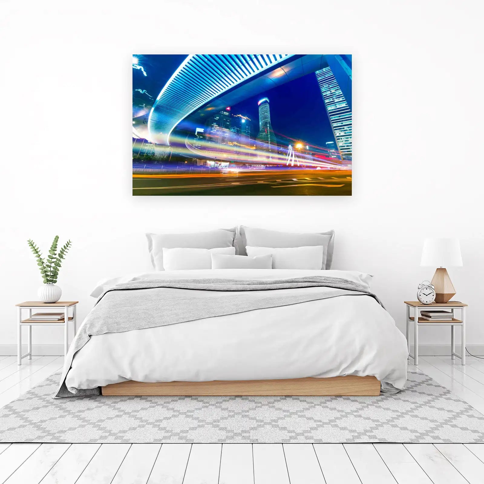 Modern City Lights Blur Wall Art