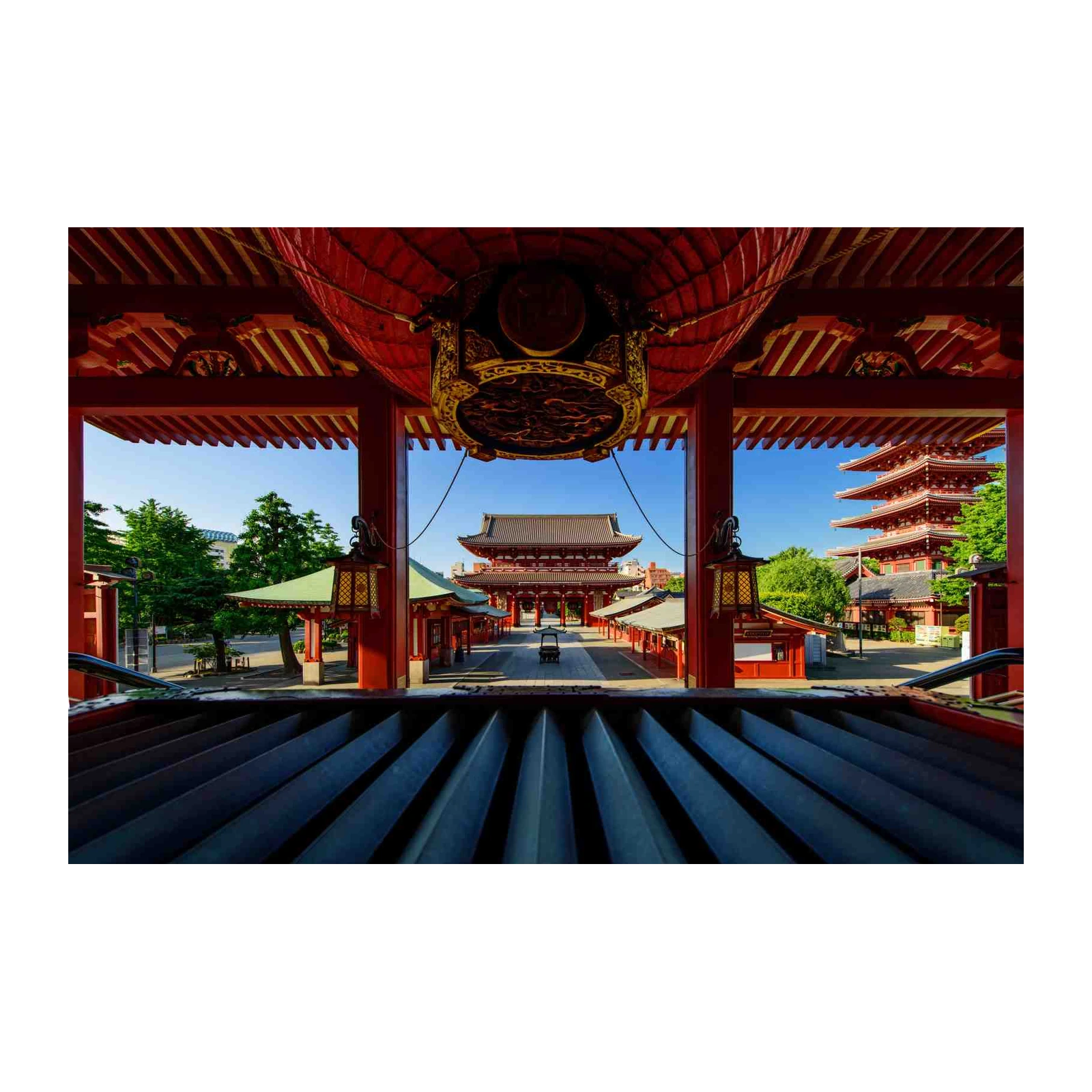 Serene Japanese Temple Archway Wall Art
