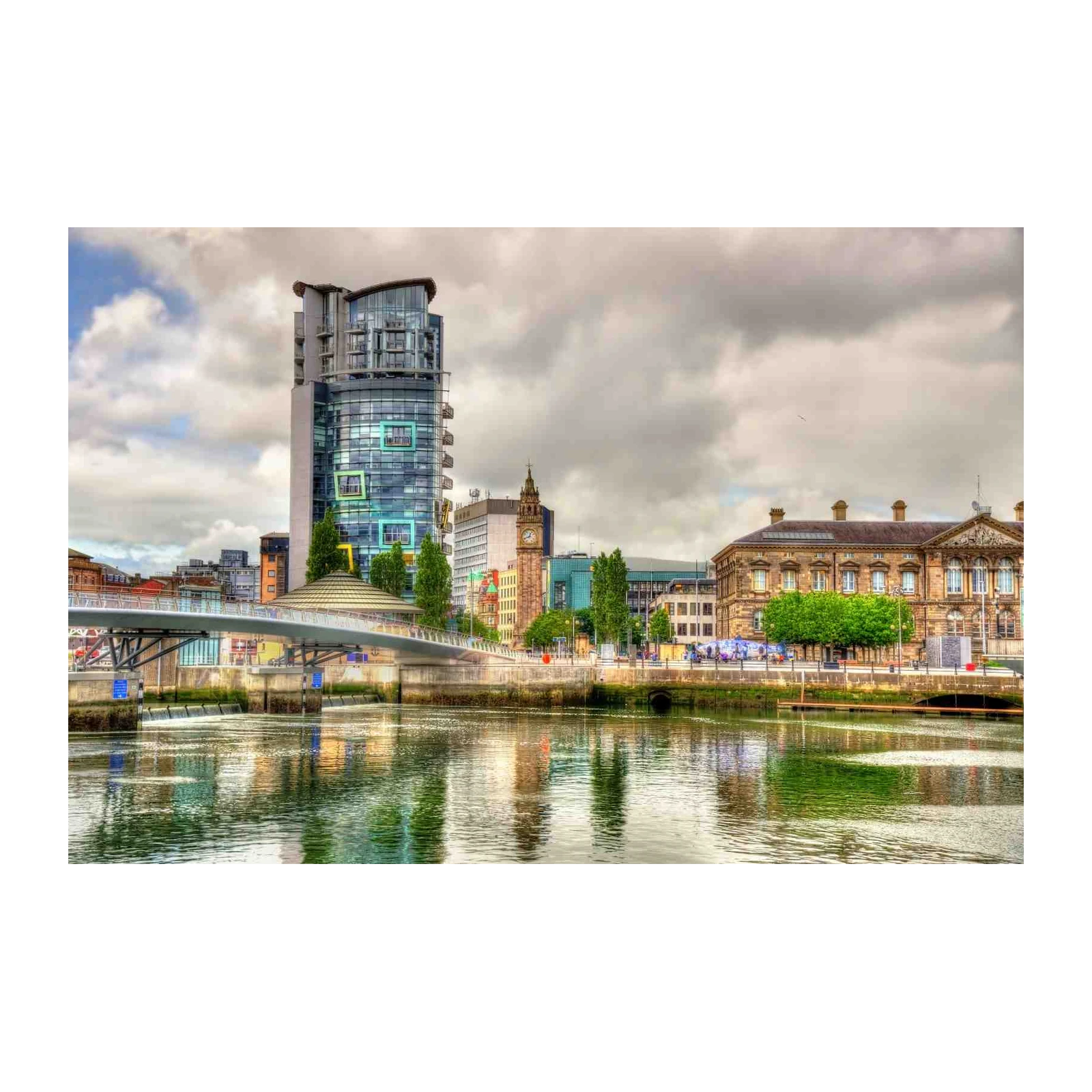Modern Cityscape River View Wall Art