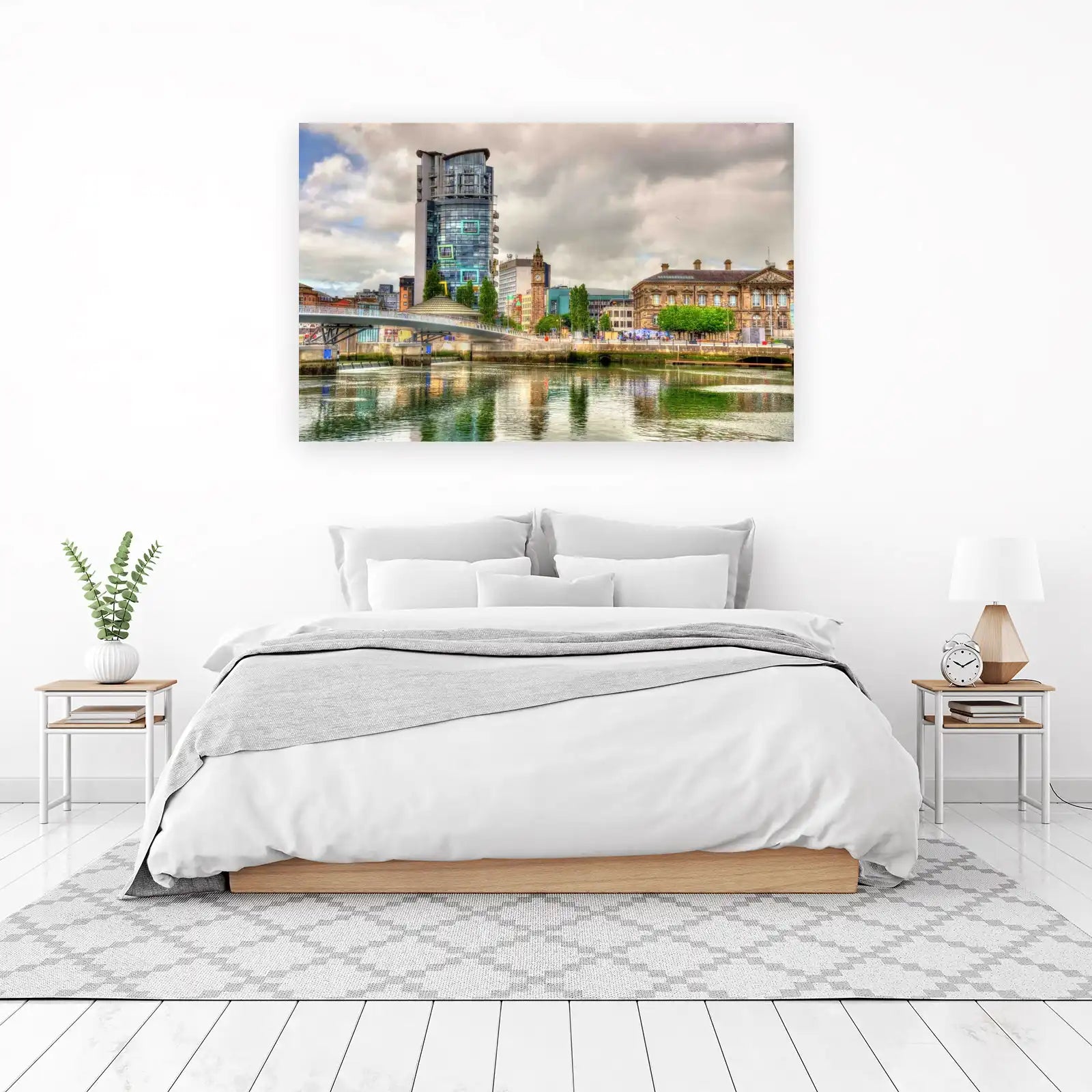 Modern Cityscape River View Wall Art