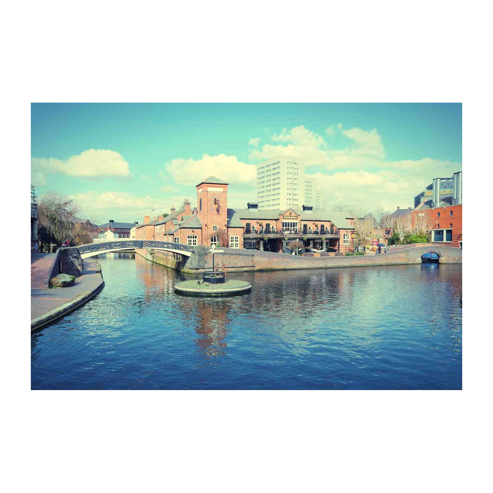 Urban Canal Bridge & Architecture Wall Art