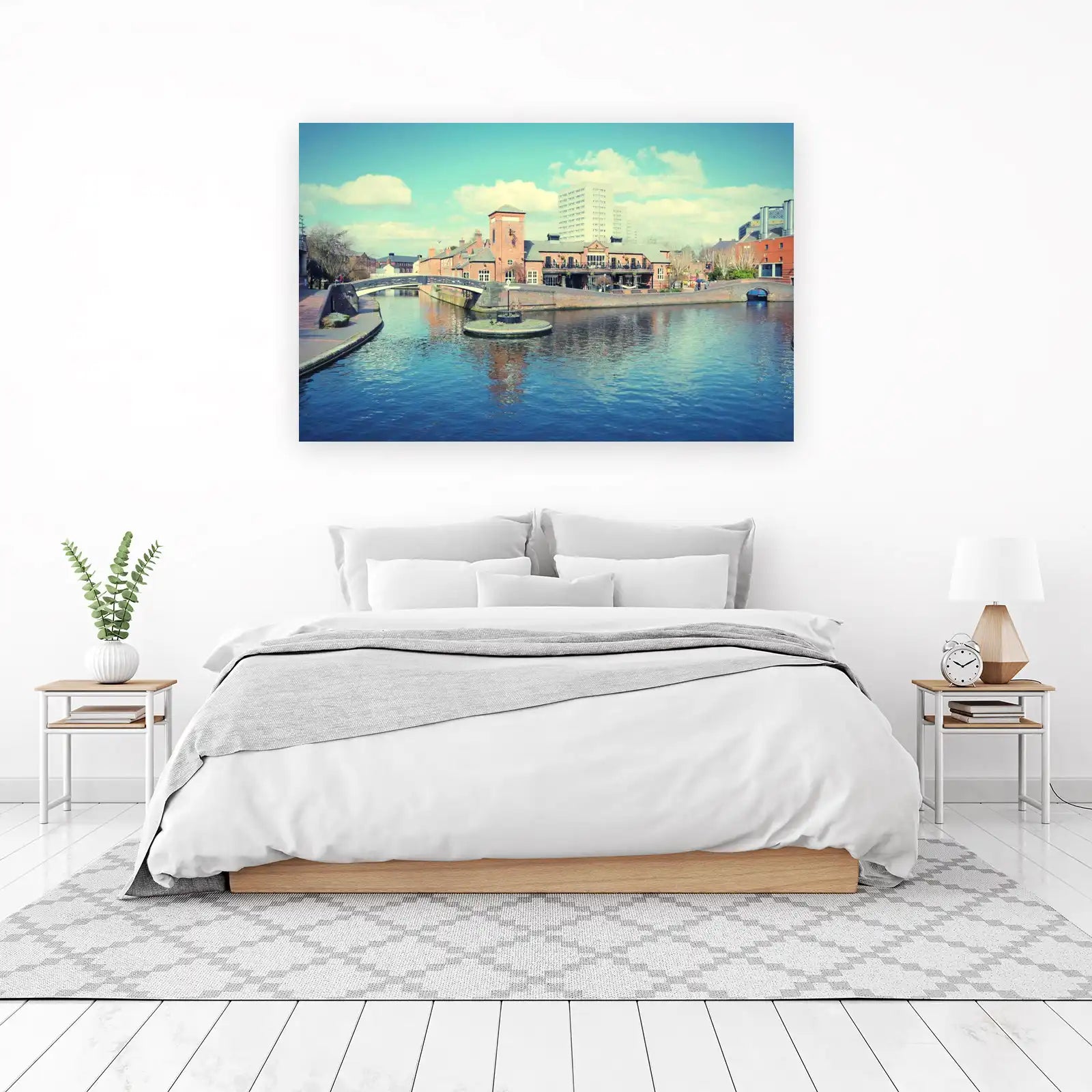 Urban Canal Bridge & Architecture Wall Art