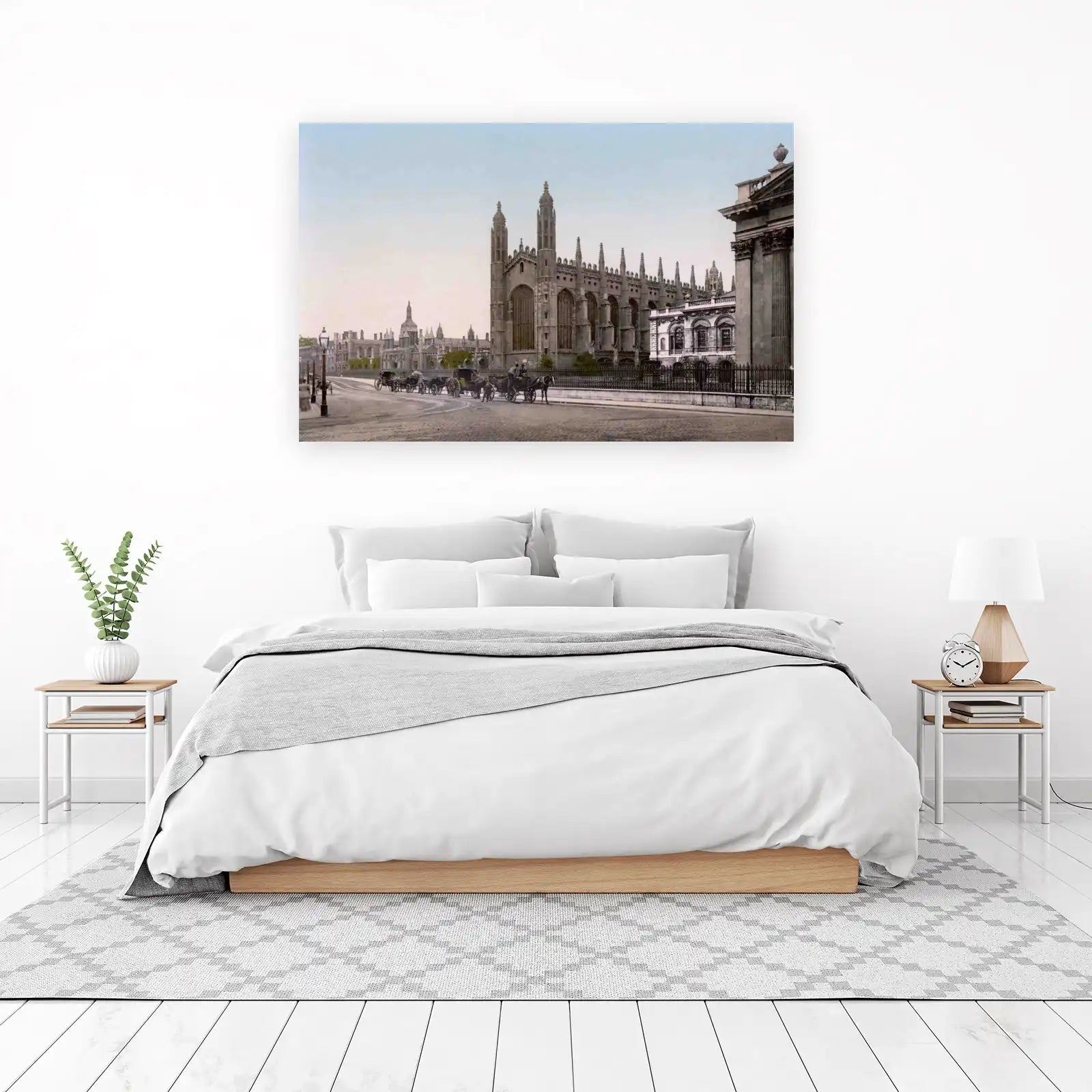 Historic Cambridge Chapel Horse-Drawn Carriages Wall Art
