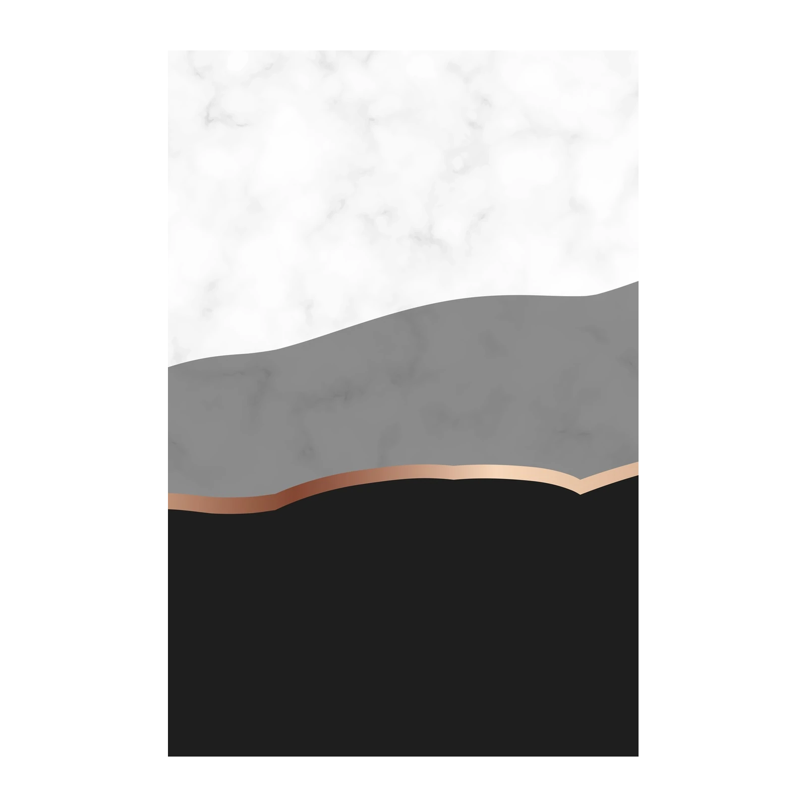 Abstract Marble & Rose Gold Mountain Wall Art