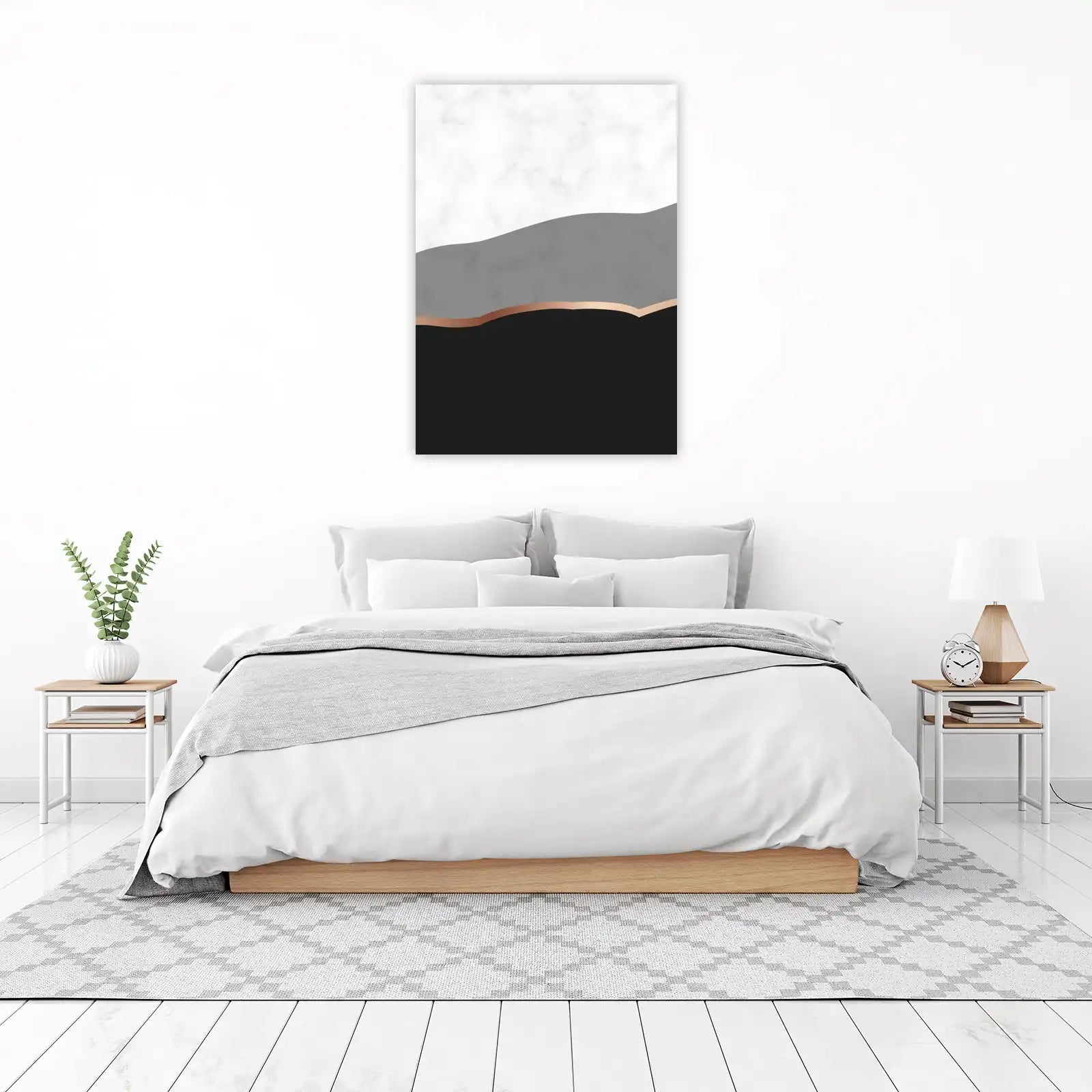 Abstract Marble & Rose Gold Mountain Wall Art