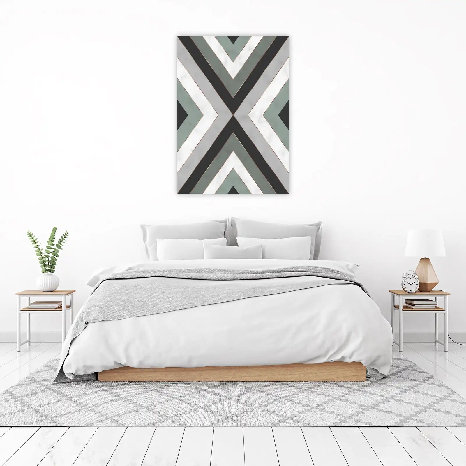 Geometric Marble Chevron Gold Wall Art