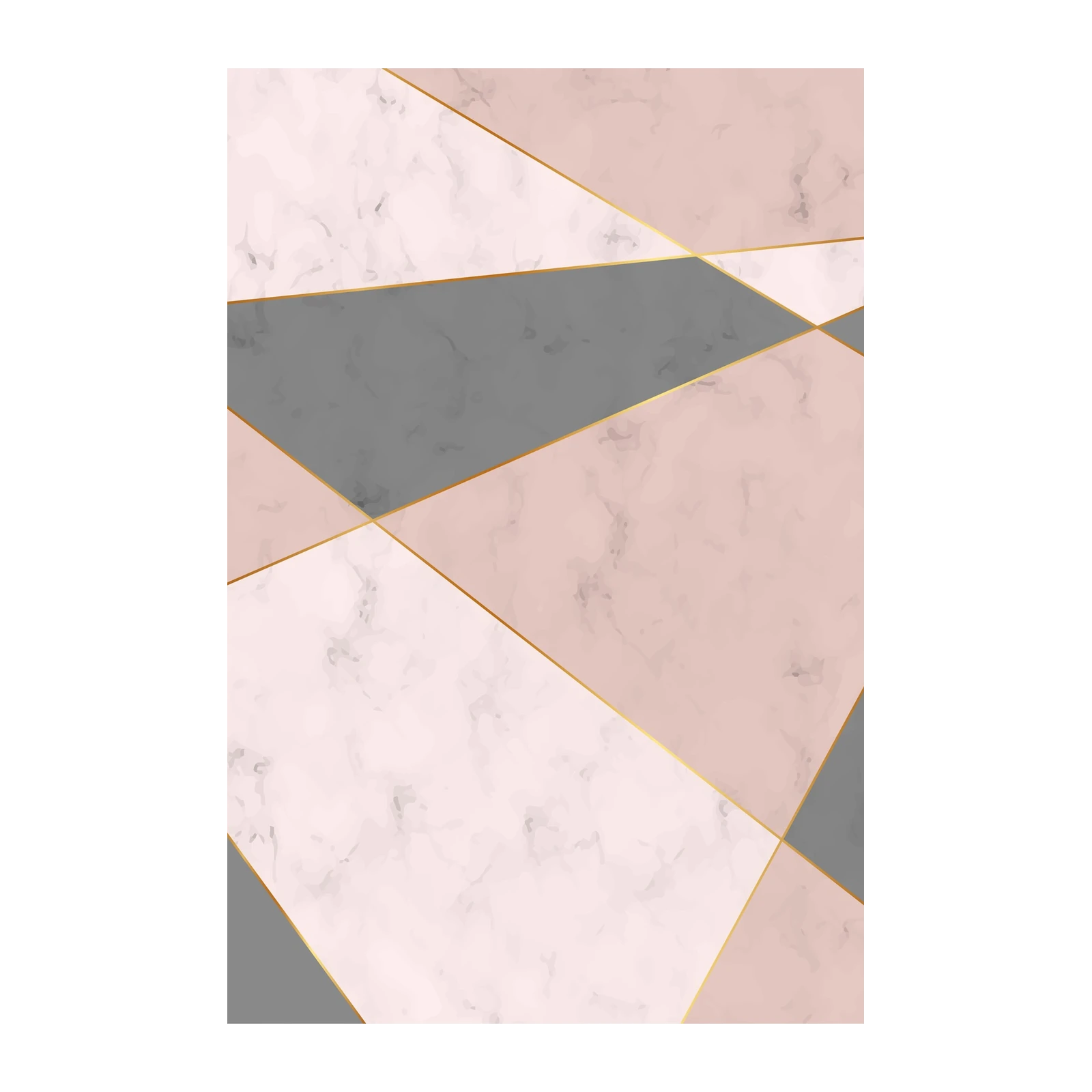Elegant Geometric Marble Gold Wall Art