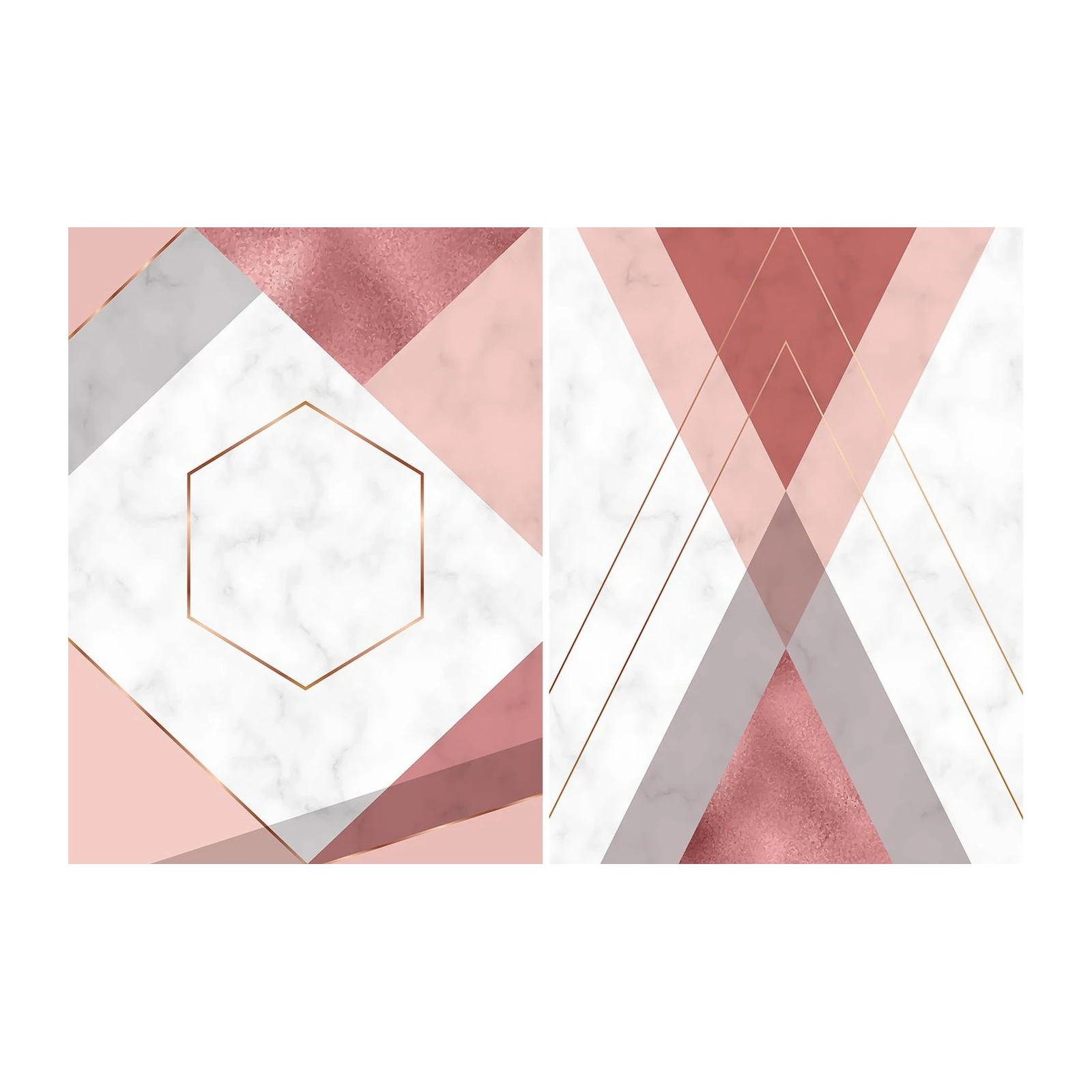Geometric Blush & Rose Gold Wall Art