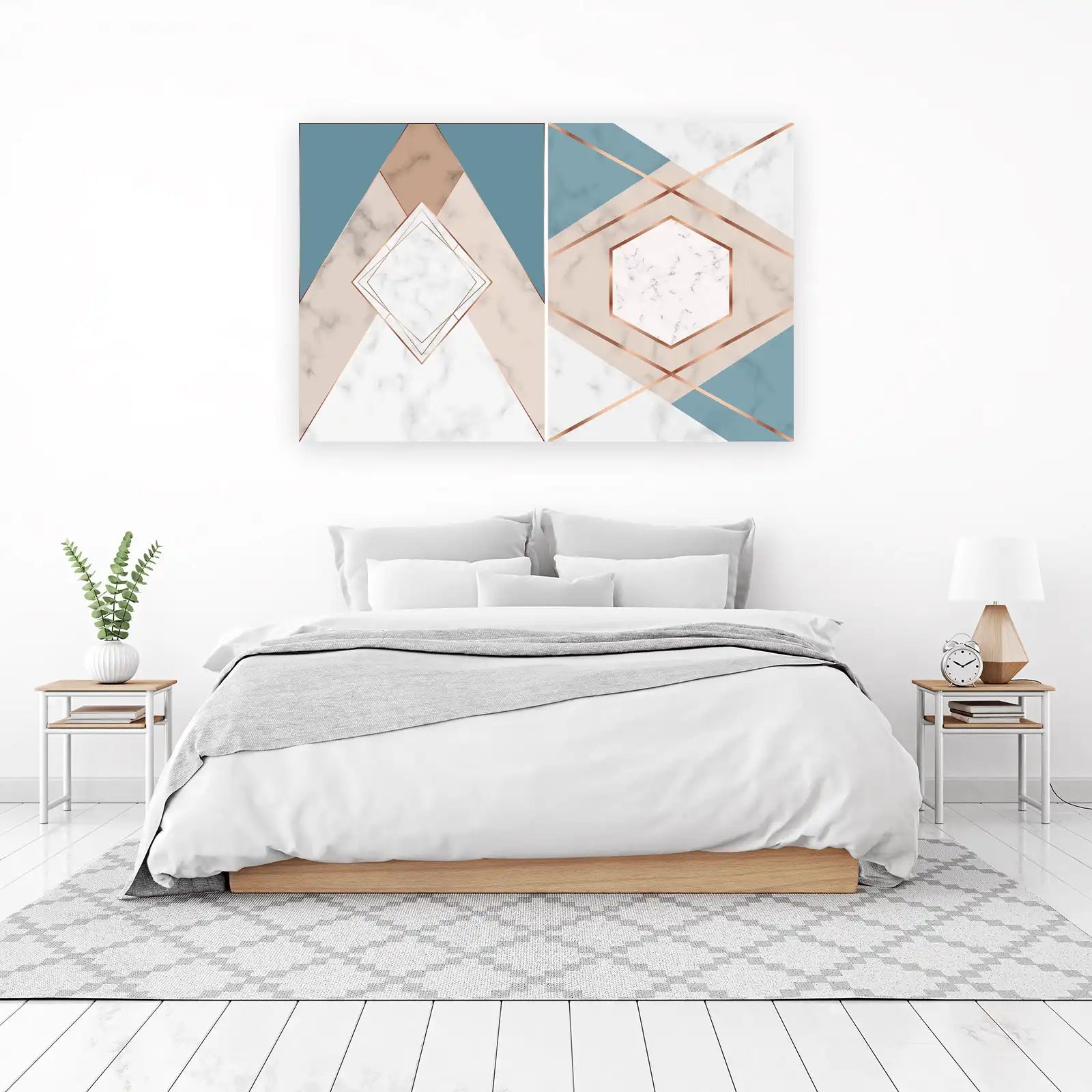 Modern Geometric Marble Rose Gold Wall Art
