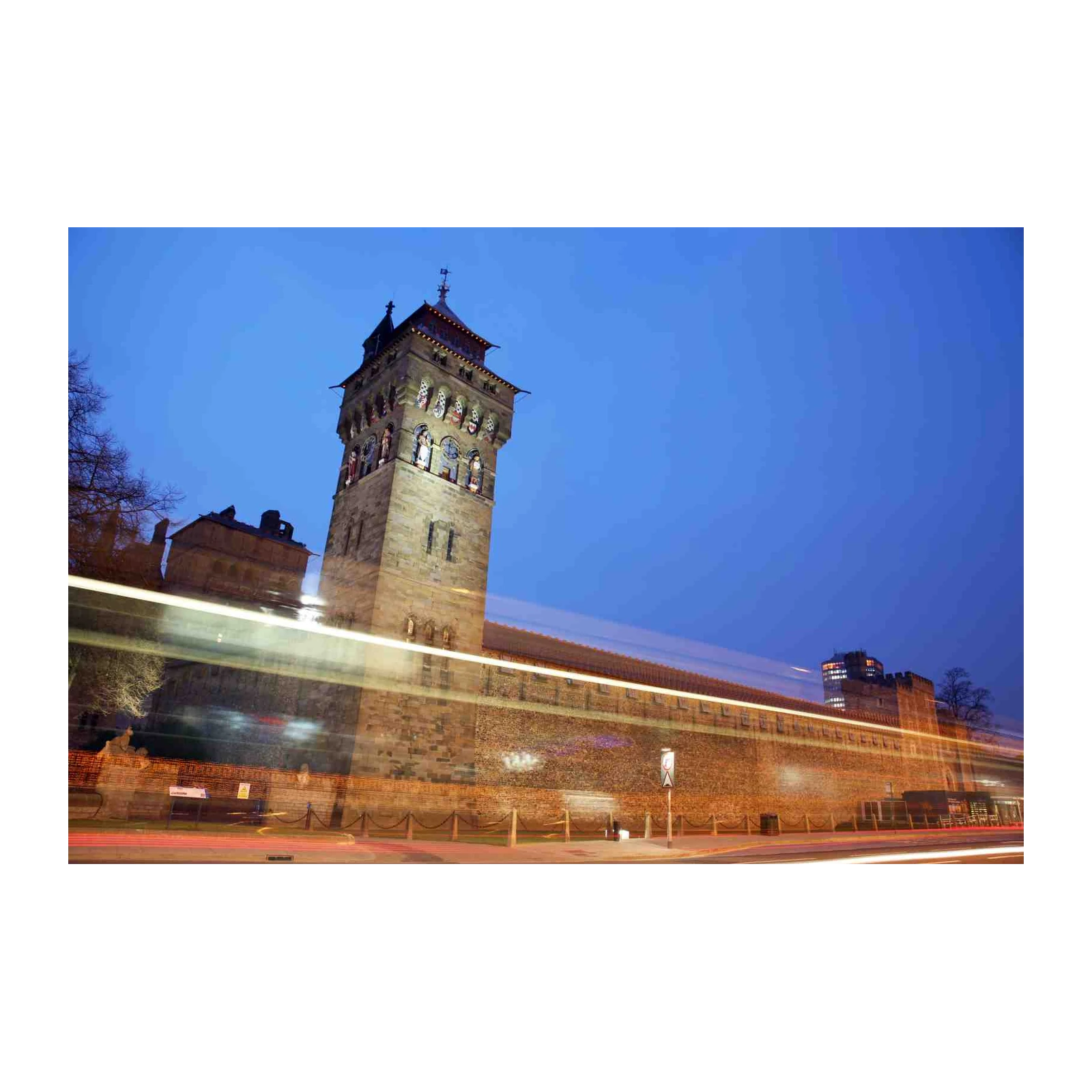 Majestic Castle Tower Blue Hour Wall Art