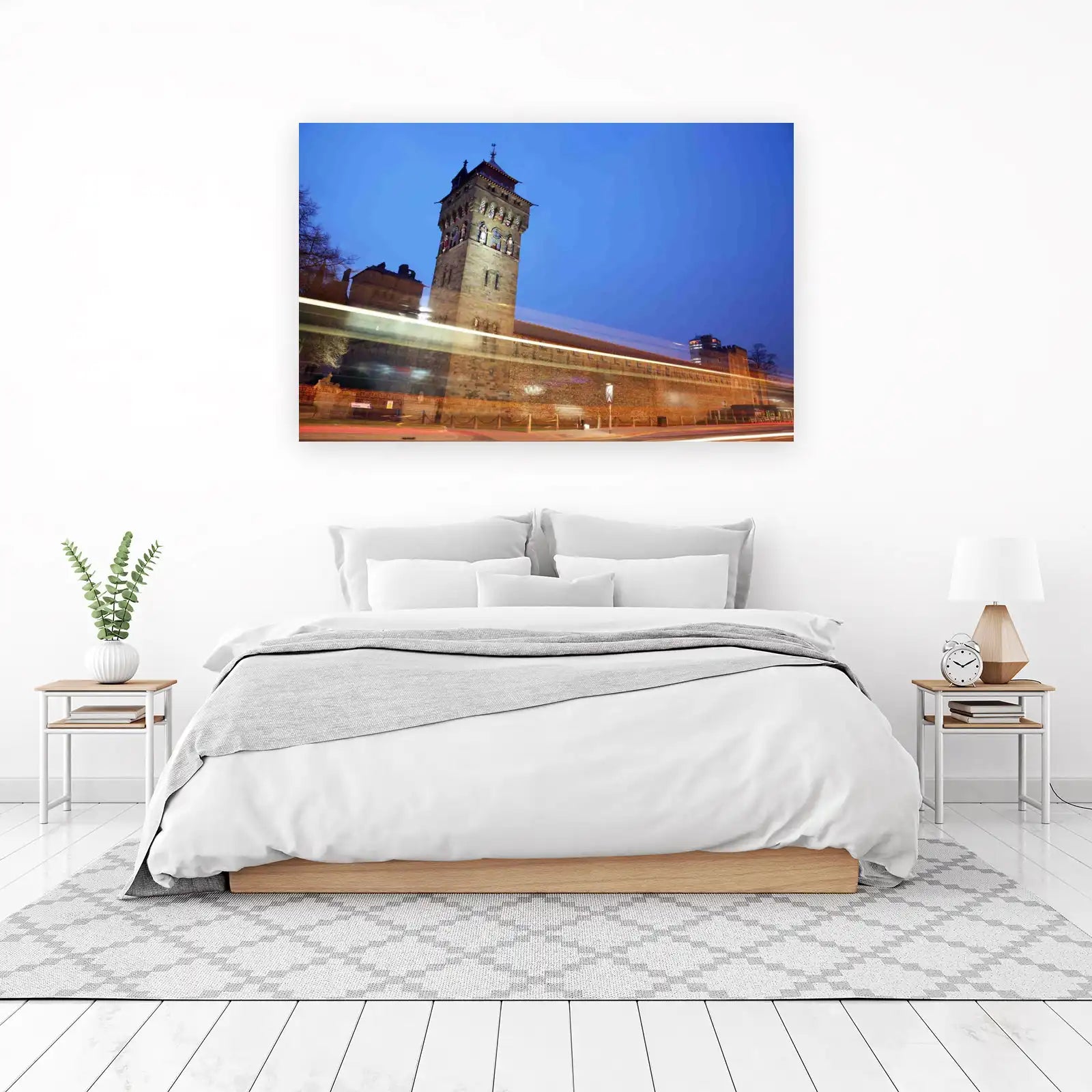Majestic Castle Tower Blue Hour Wall Art