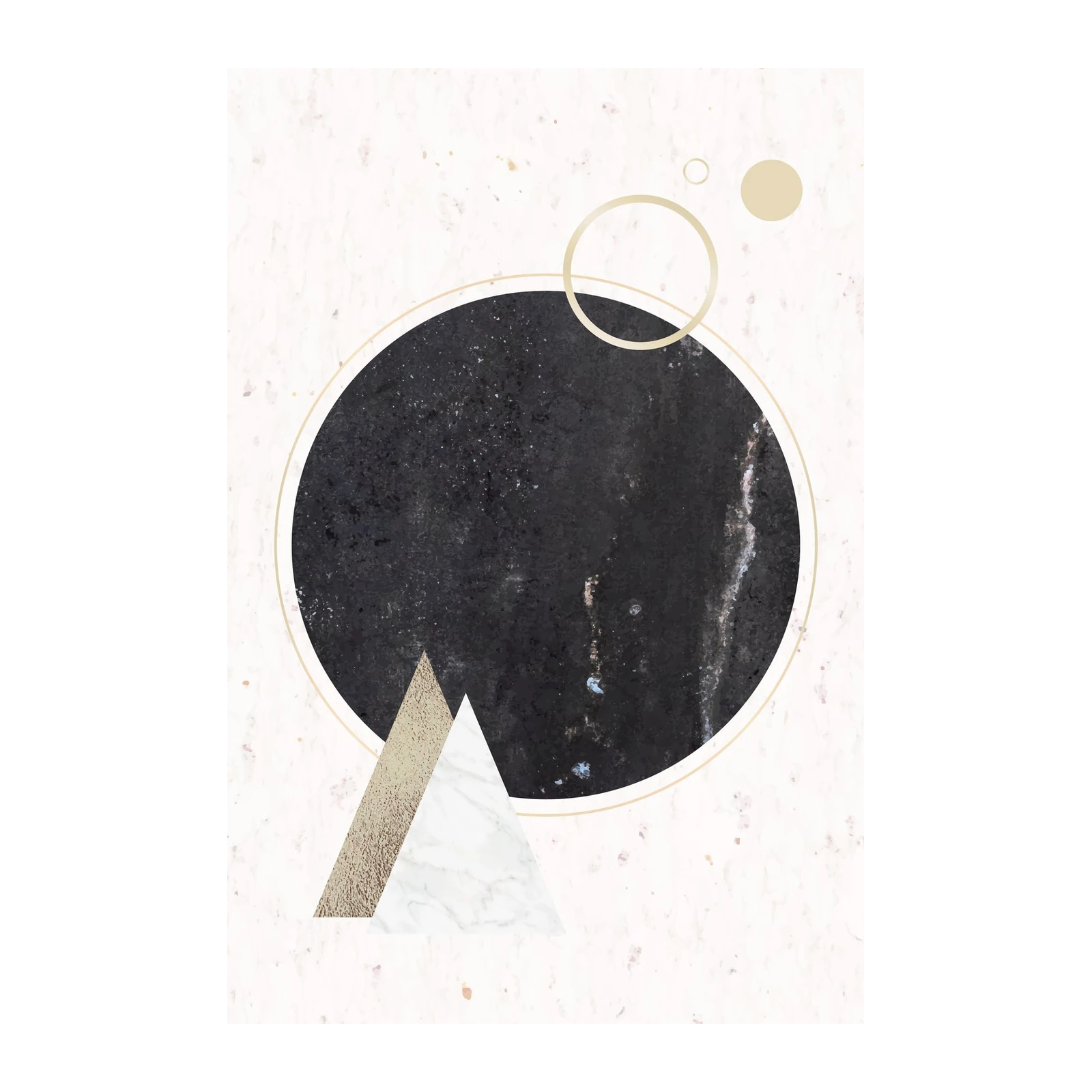 Abstract Geometric Gold Marble Wall Art