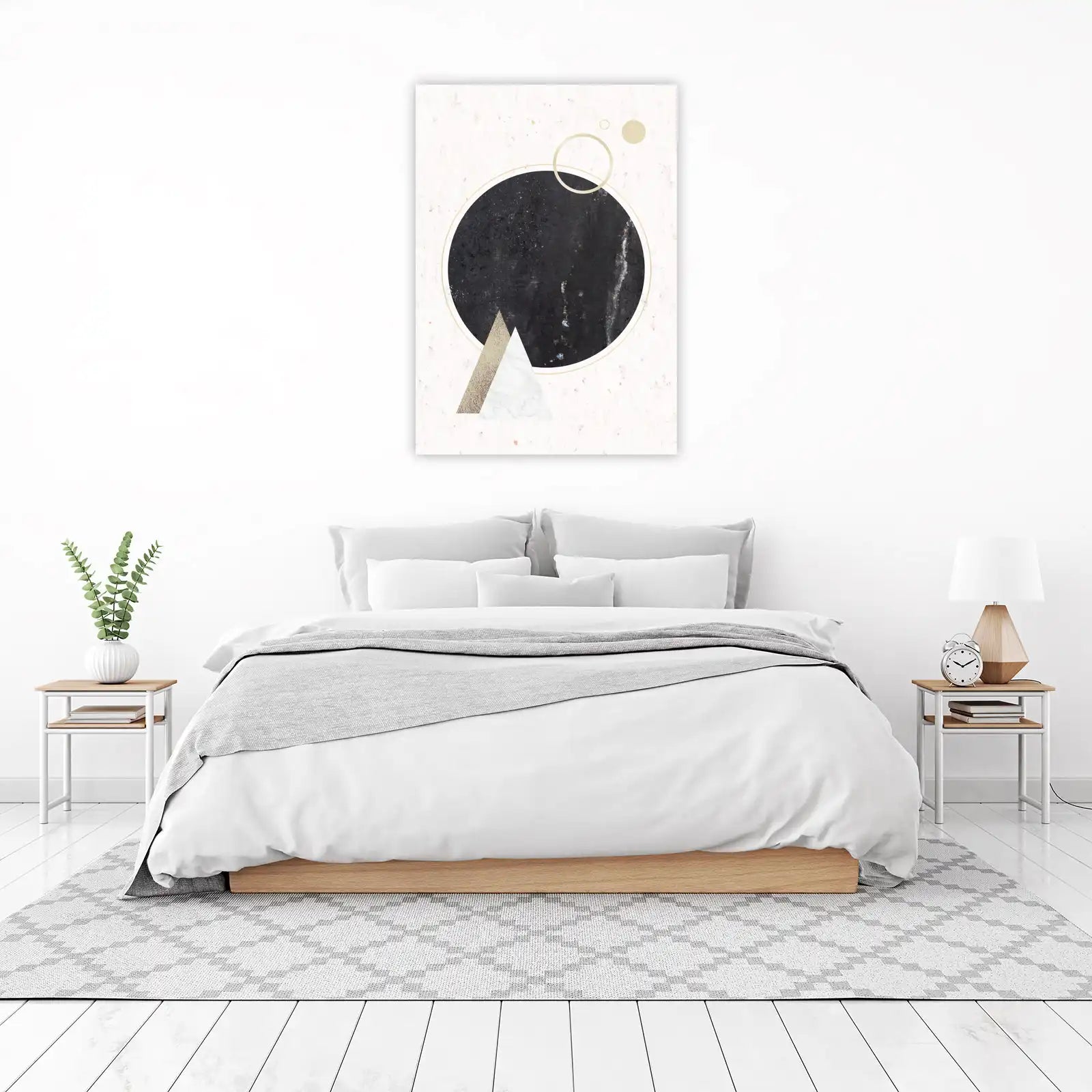 Abstract Geometric Gold Marble Wall Art