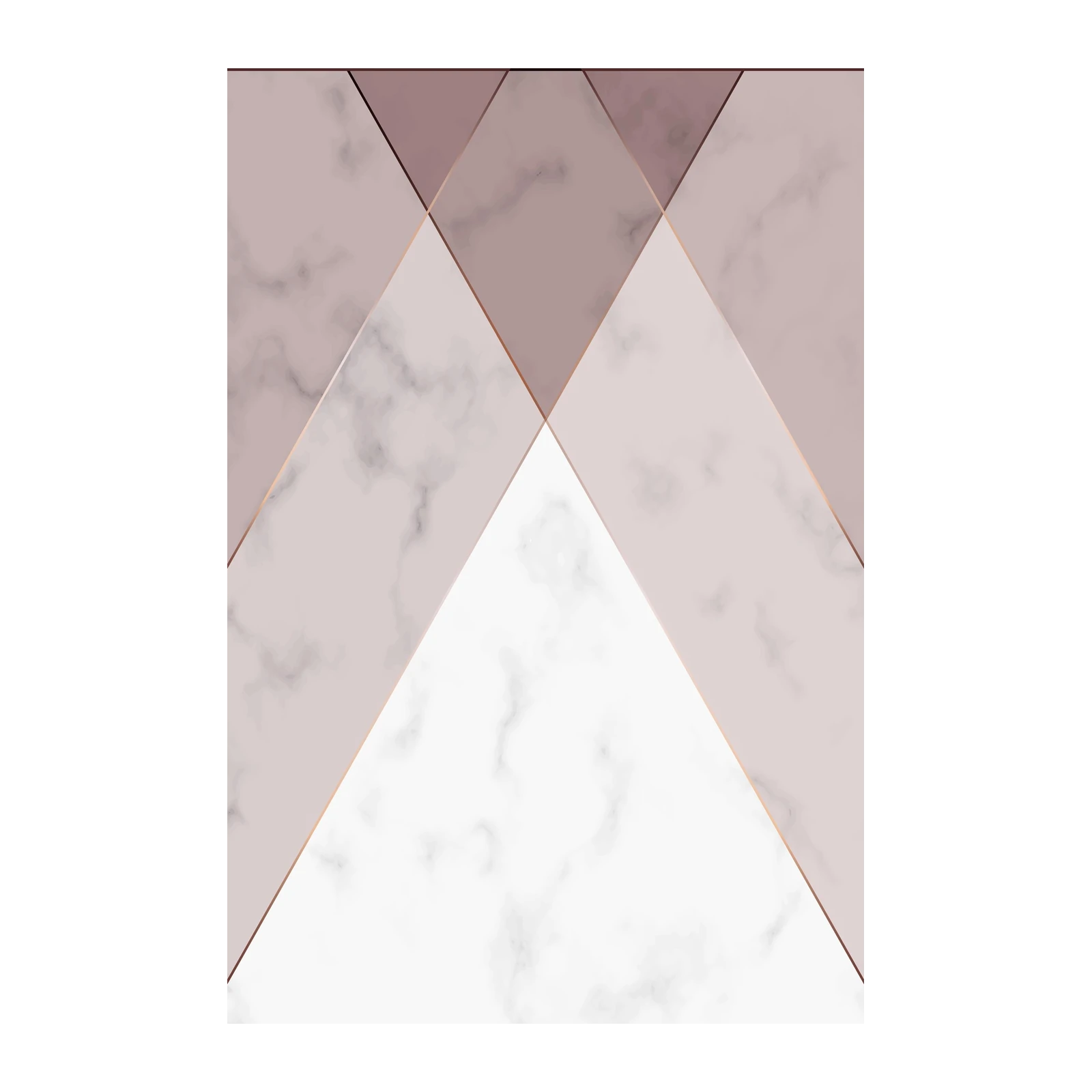 Modern Rose Gold Marble Geometric Wall Art