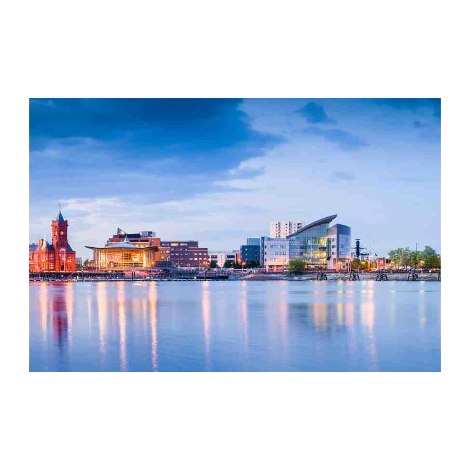 Modern Cityscape Waterfront Wall Art