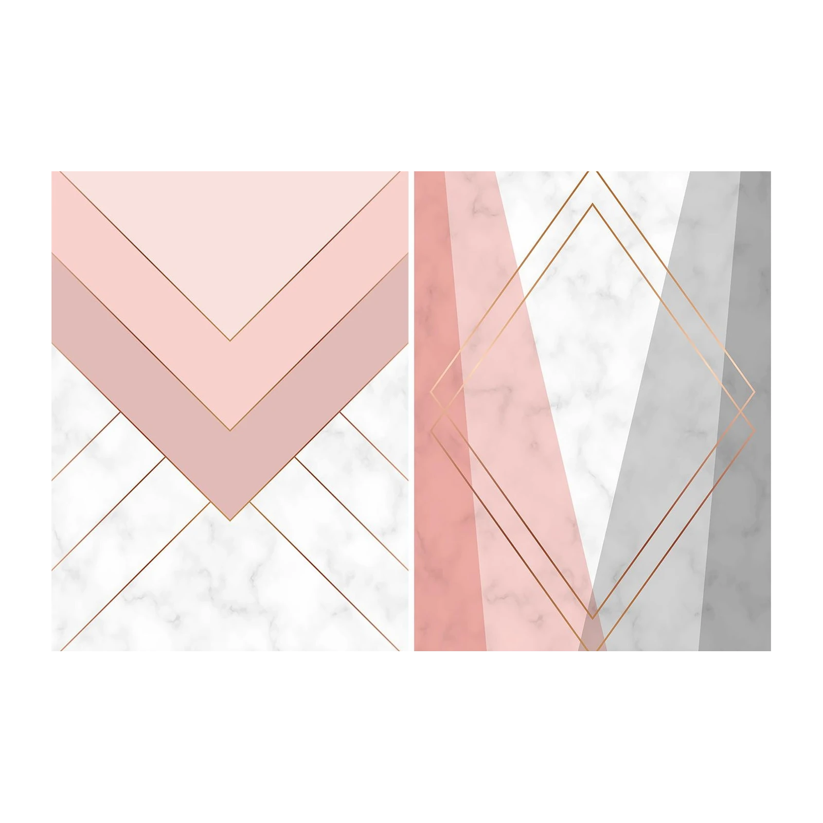 Blush Geometric Marble Rose Gold Wall Art