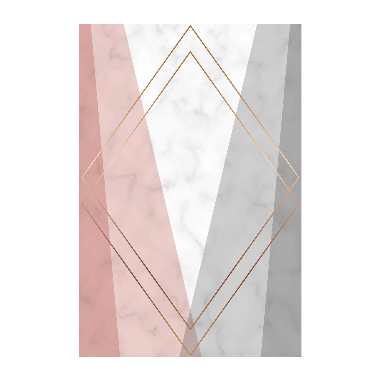 Chic Geometric Marble Rose Gold Wall Art