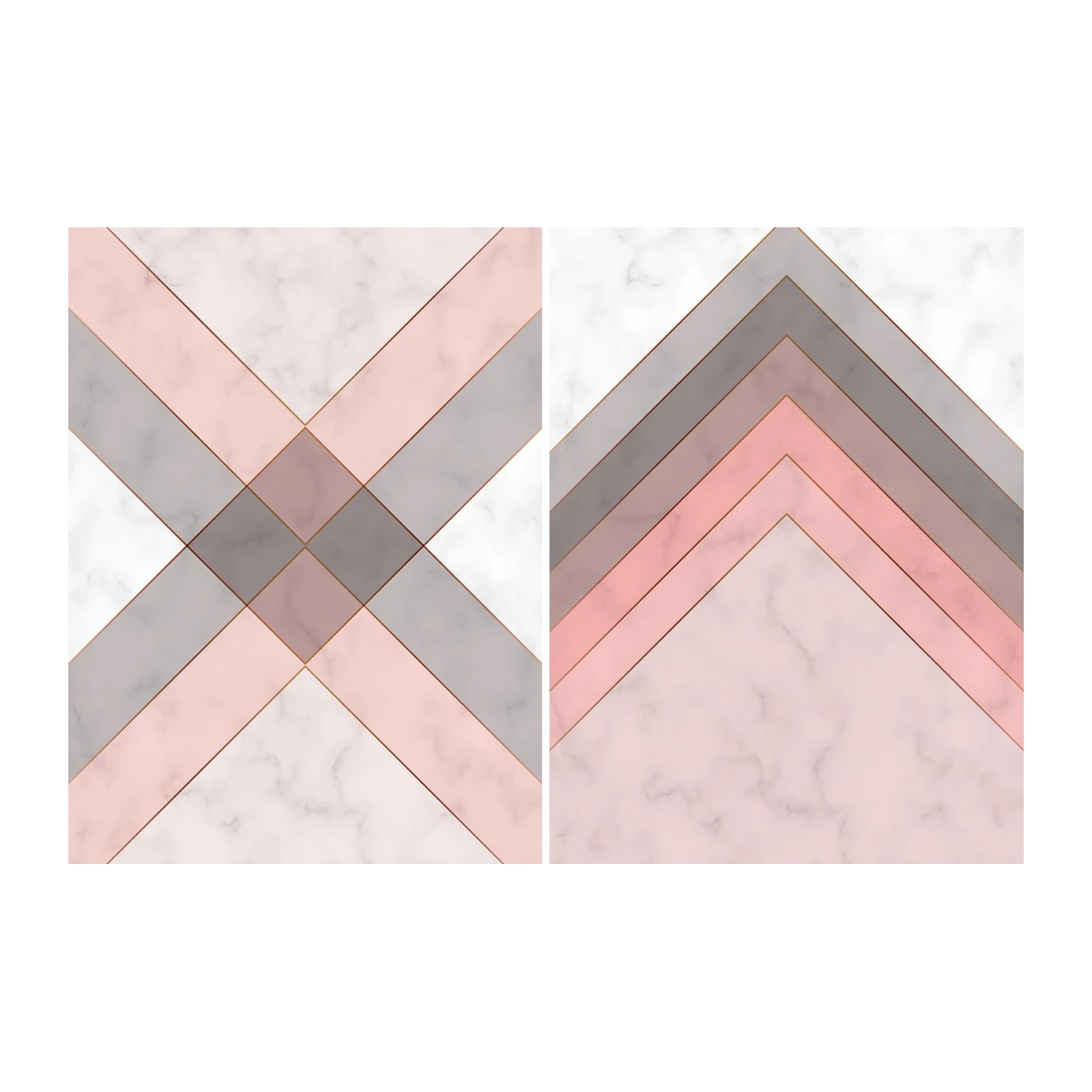 Geometric Marble Blush & Grey Diamond Wall Art