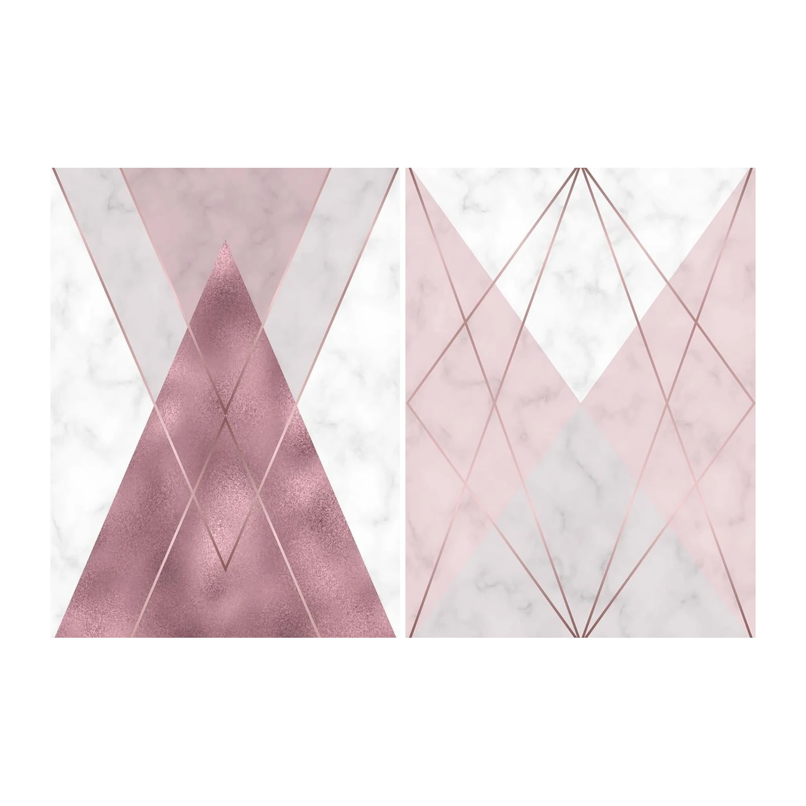 Rose Gold Geometric Marble Wall Art Art