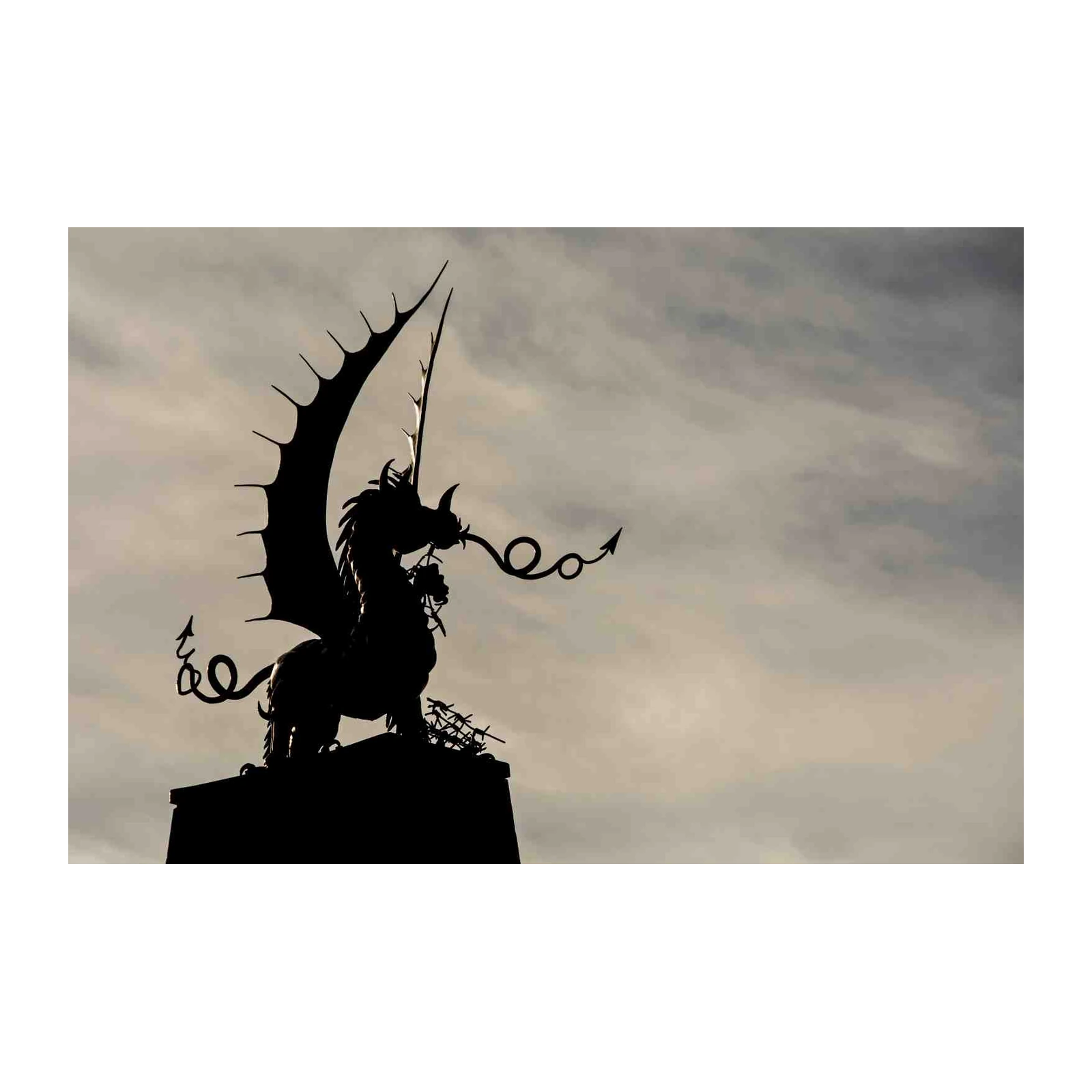 Majestic Dragon Silhouette Wall Art