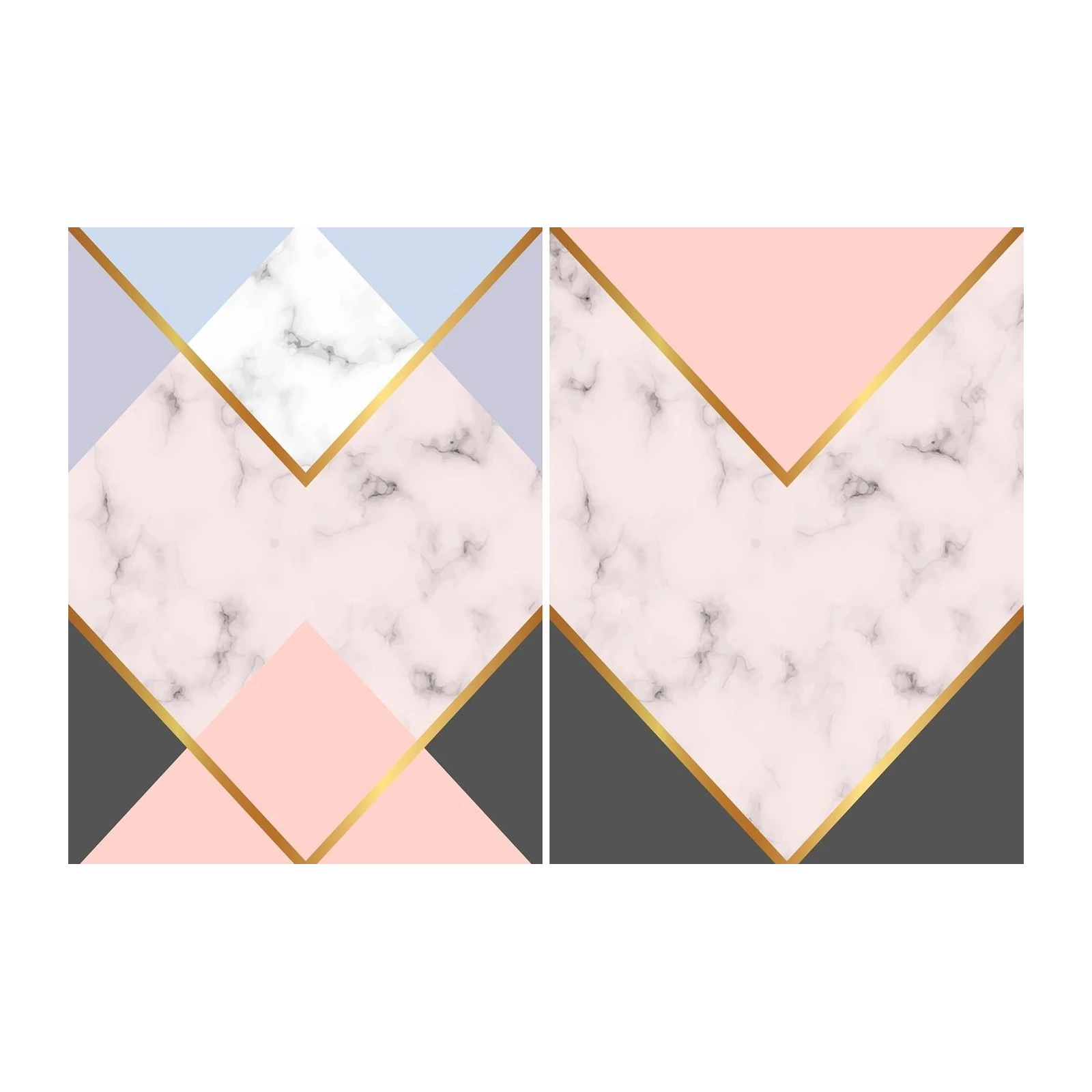 Geometric Marble Blush Gold Art Wall Art