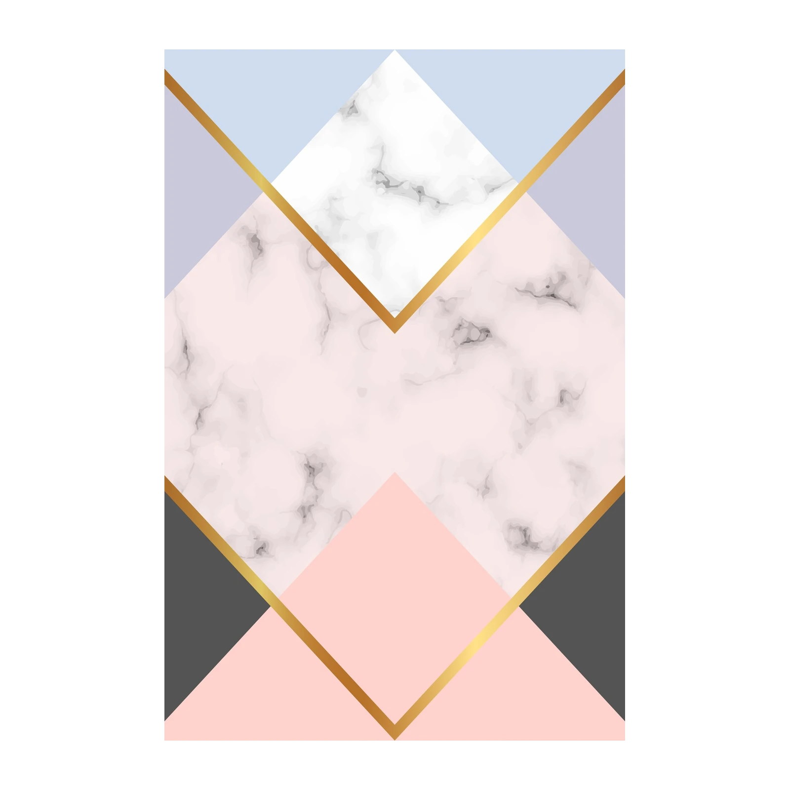 Geometric Marble Gold Abstract Wall Art