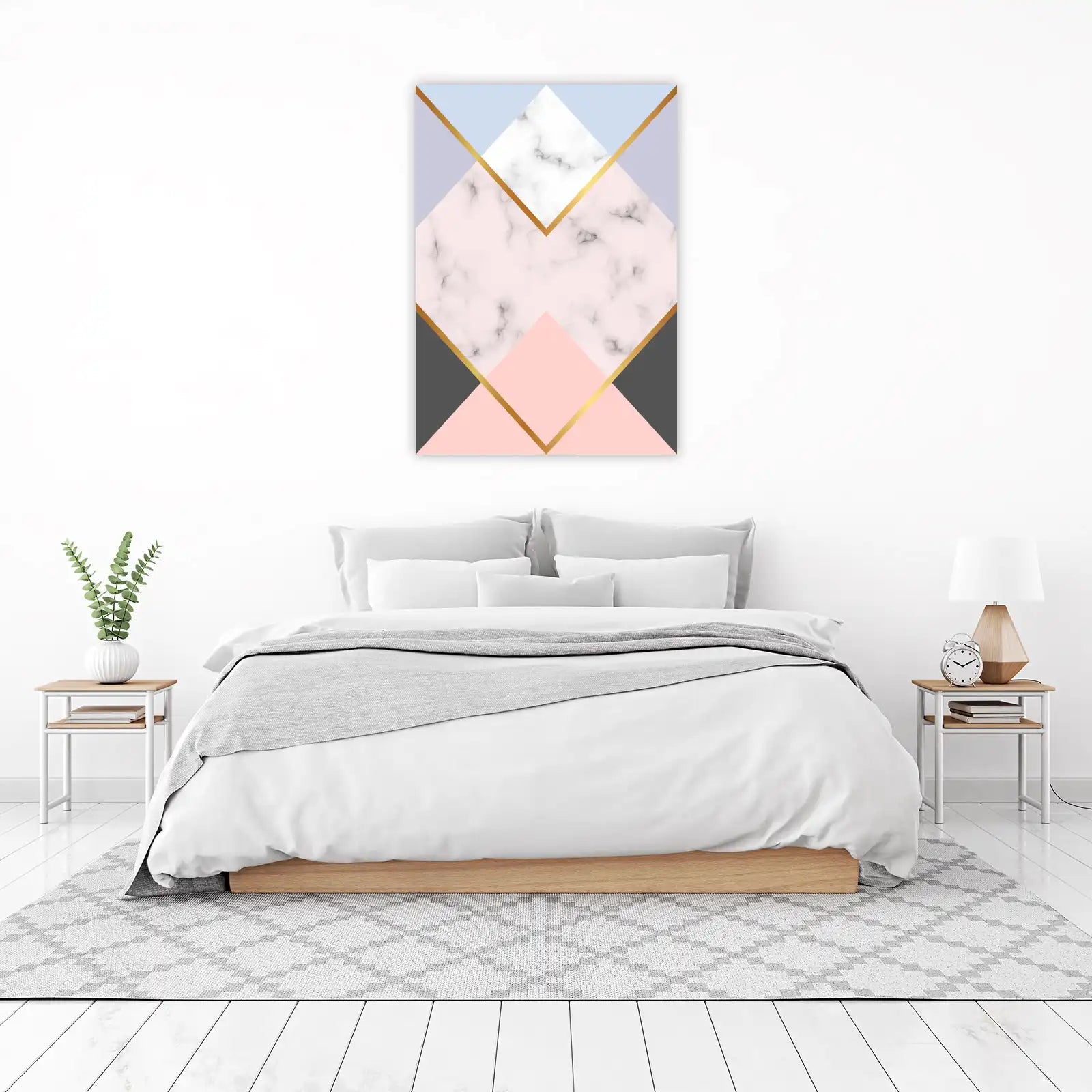 Geometric Marble Gold Abstract Wall Art