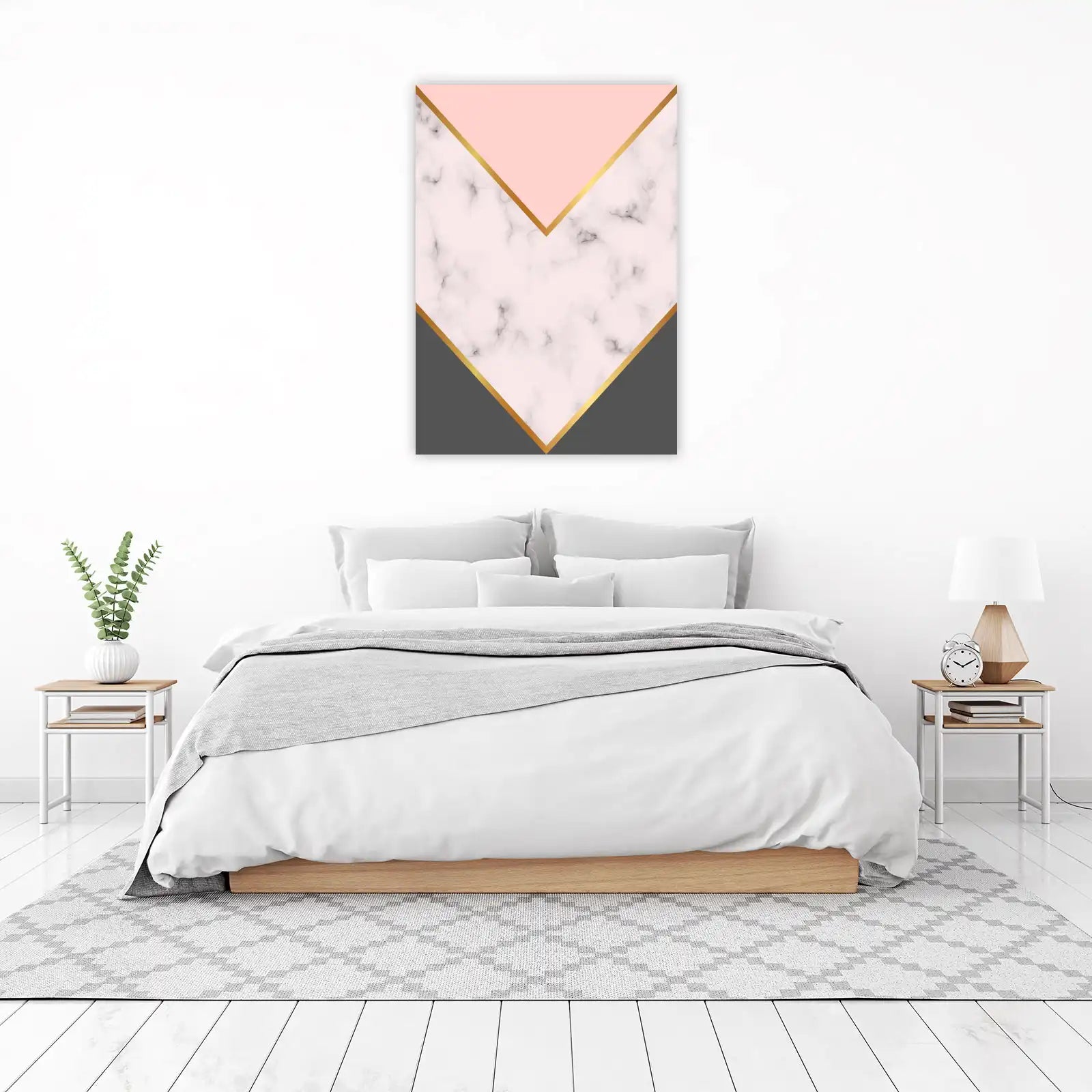 Elegant Marble & Gold Geometric Wall Art