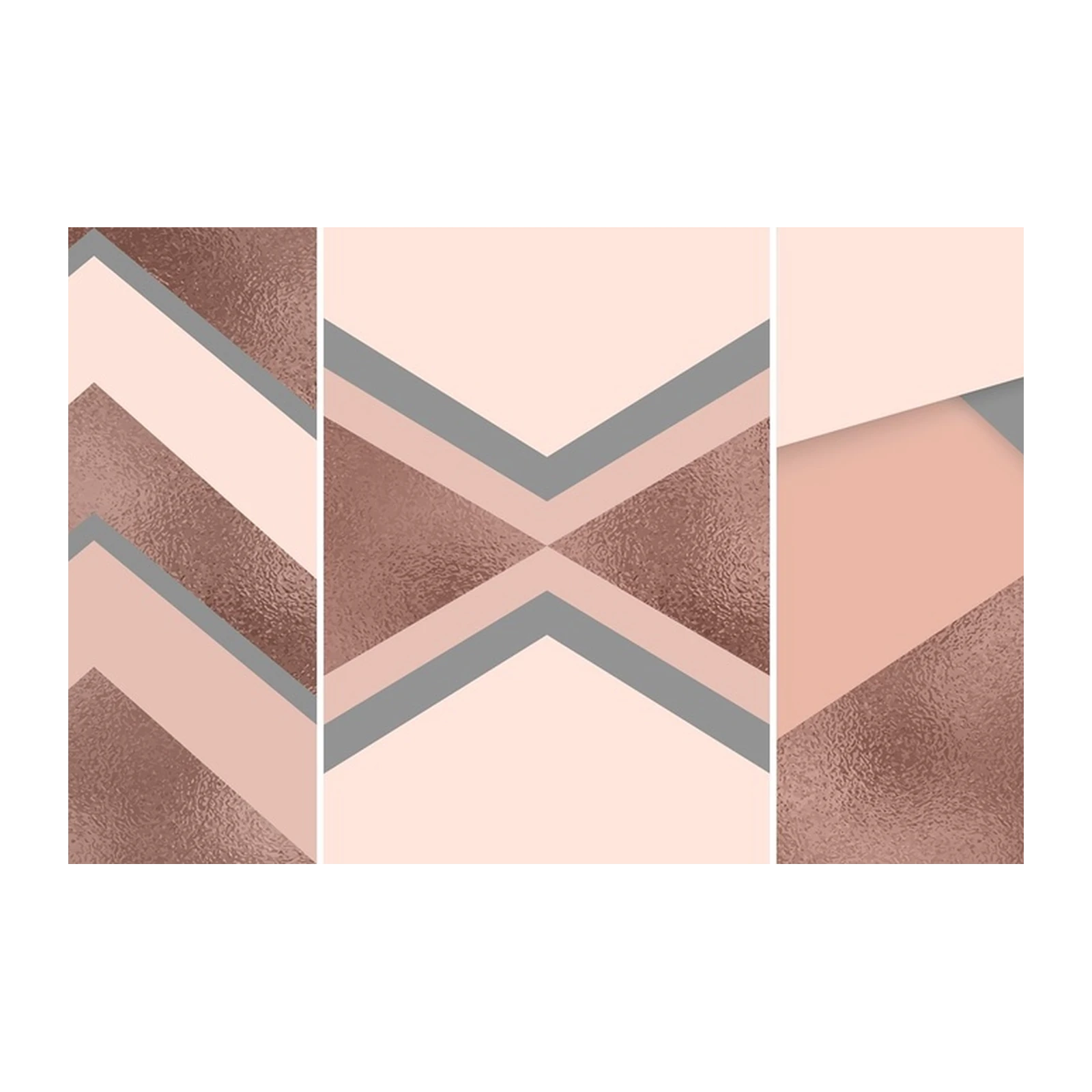 Rose Gold Geometric Chevron Wall Art