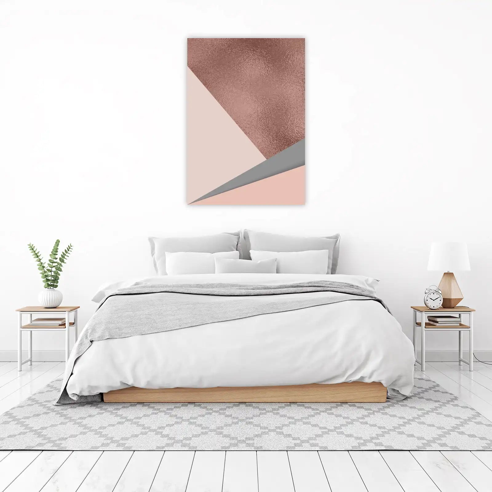 Rose Gold Geometric Abstract Wall Art