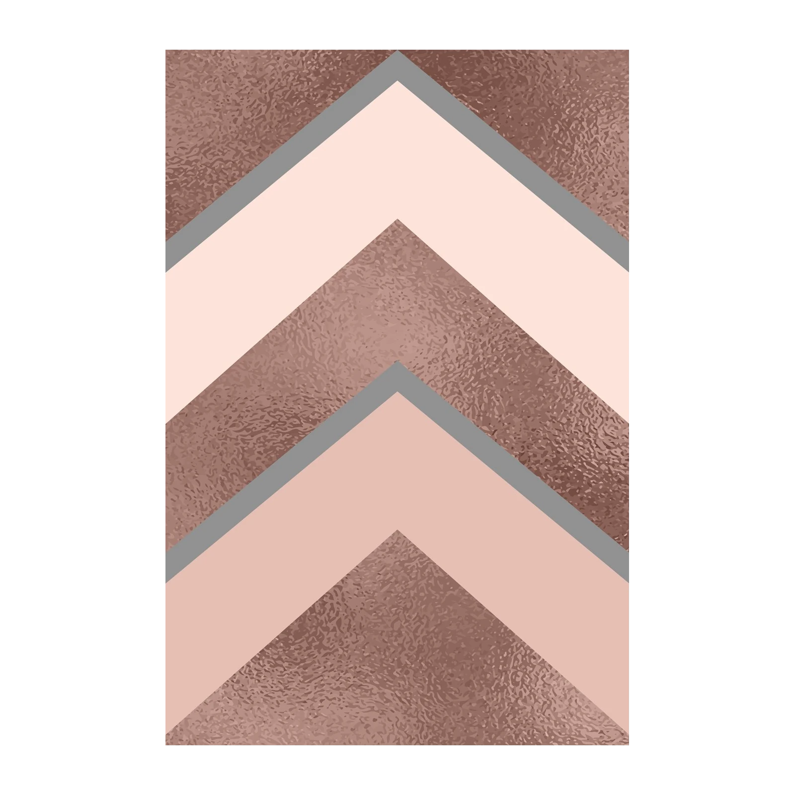 Rose Gold Geometric Chevron Wall Art
