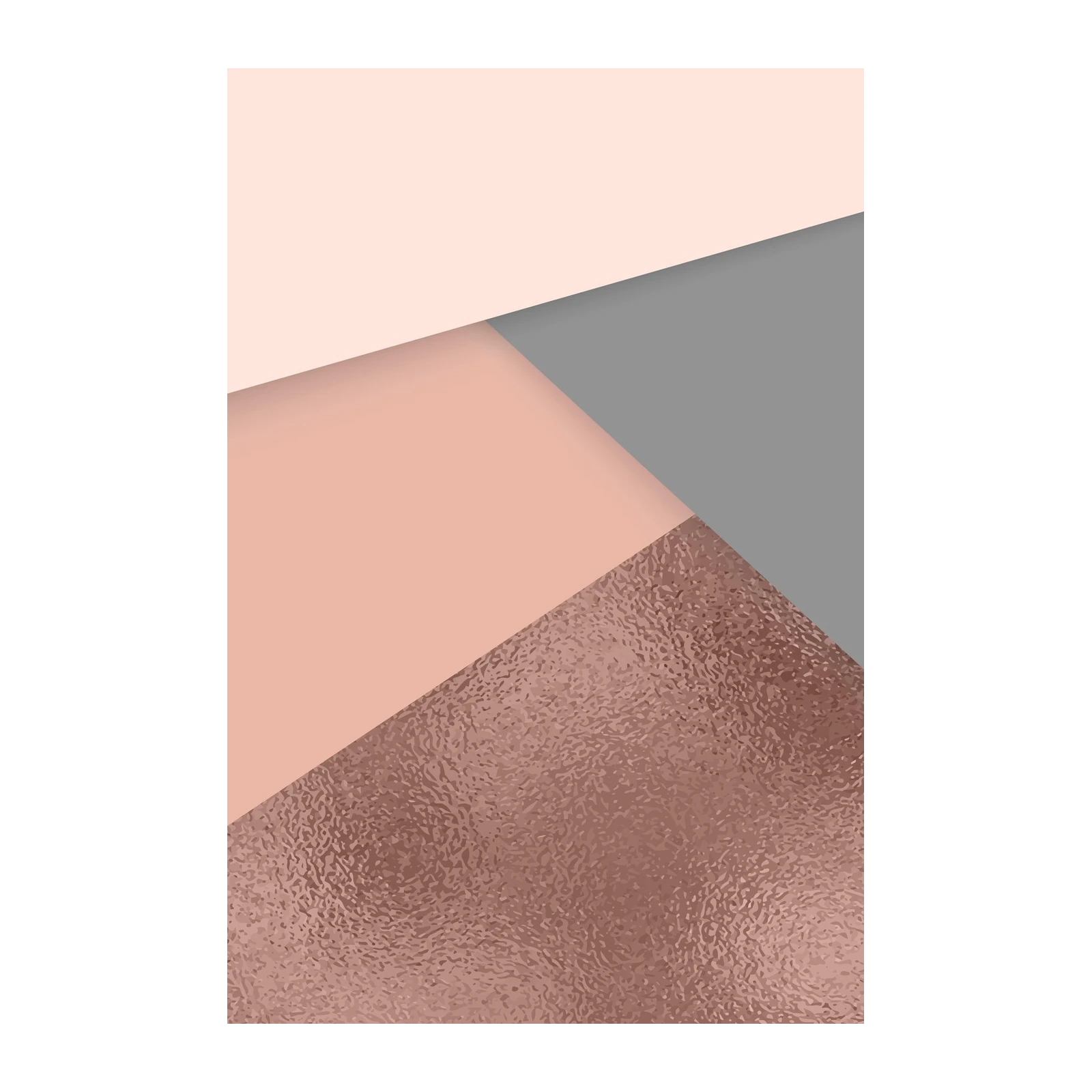 Rose Gold Geometric Abstract Wall Art