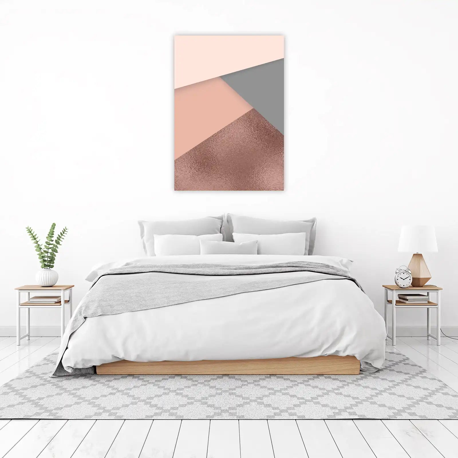 Rose Gold Geometric Abstract Wall Art