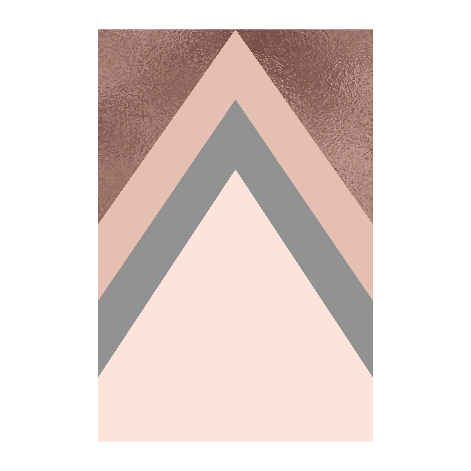 Rose Gold Geometric Mountains Wall Art