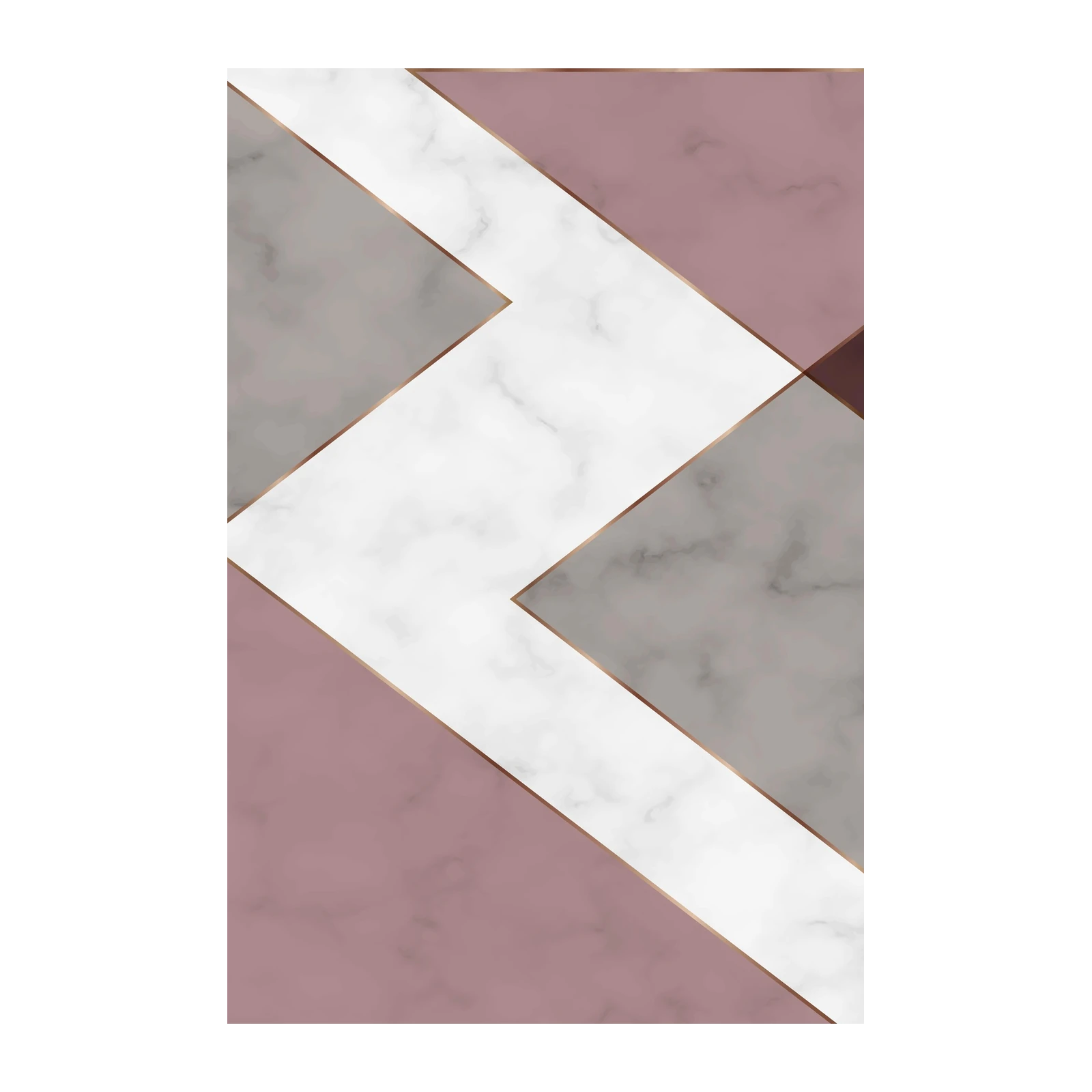 Geometric Blush & Marble Gold Wall Art