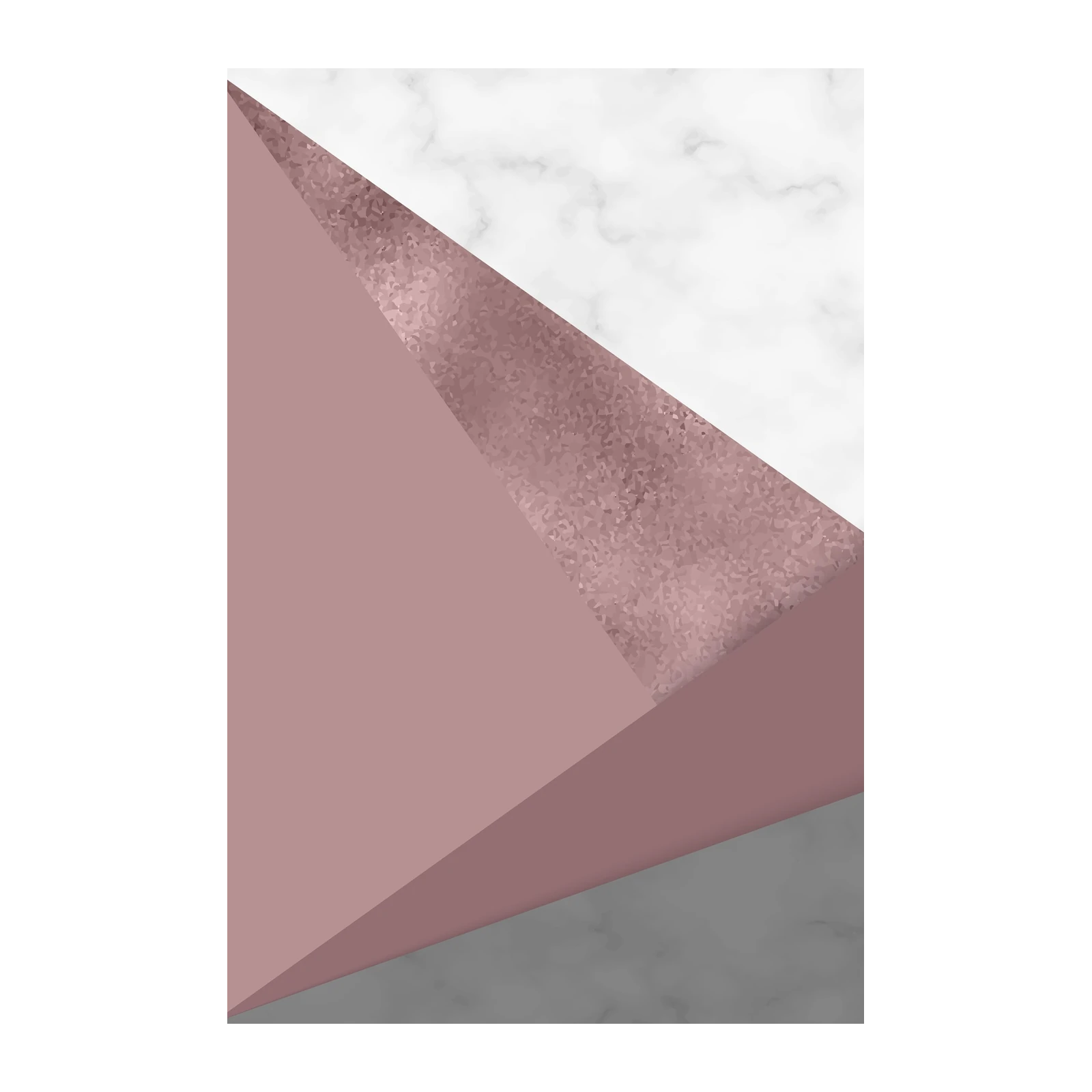 Elegant Rose Gold Marble Geometric Wall Art