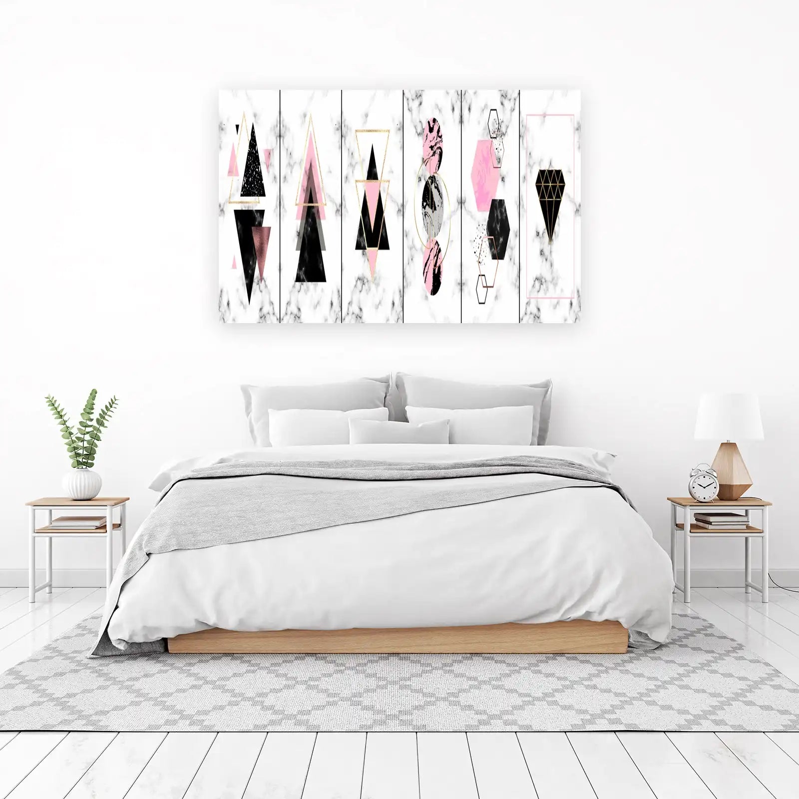 Geometric Marble & Gold Triangle Wall Art