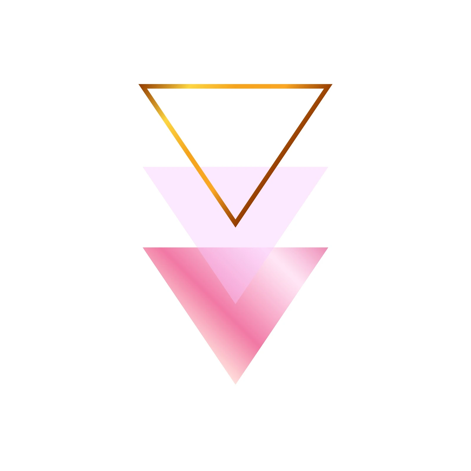 Modern Geometric Gold Pink Triangles Wall Art