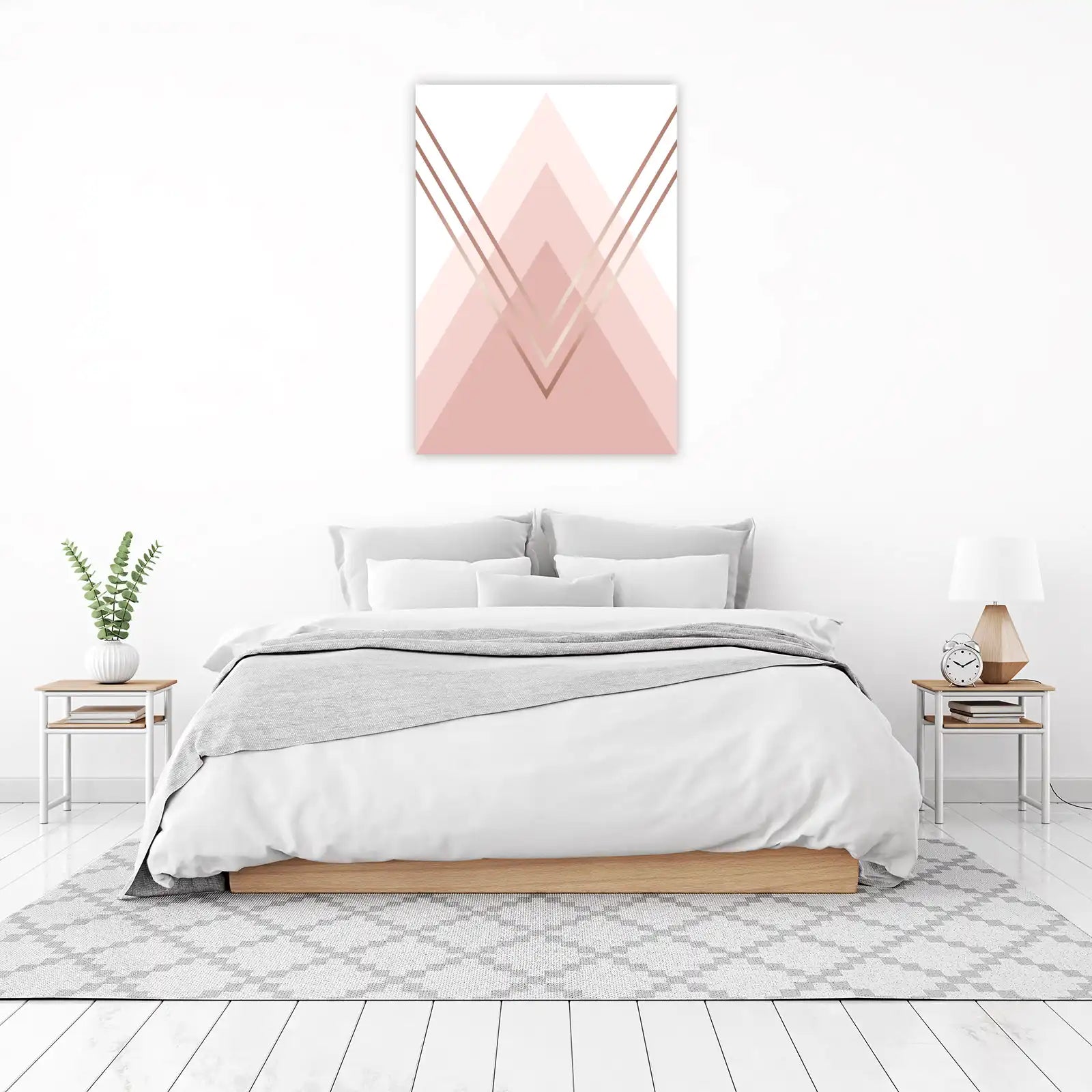 Elegant Rose Gold Geometric Wall Art