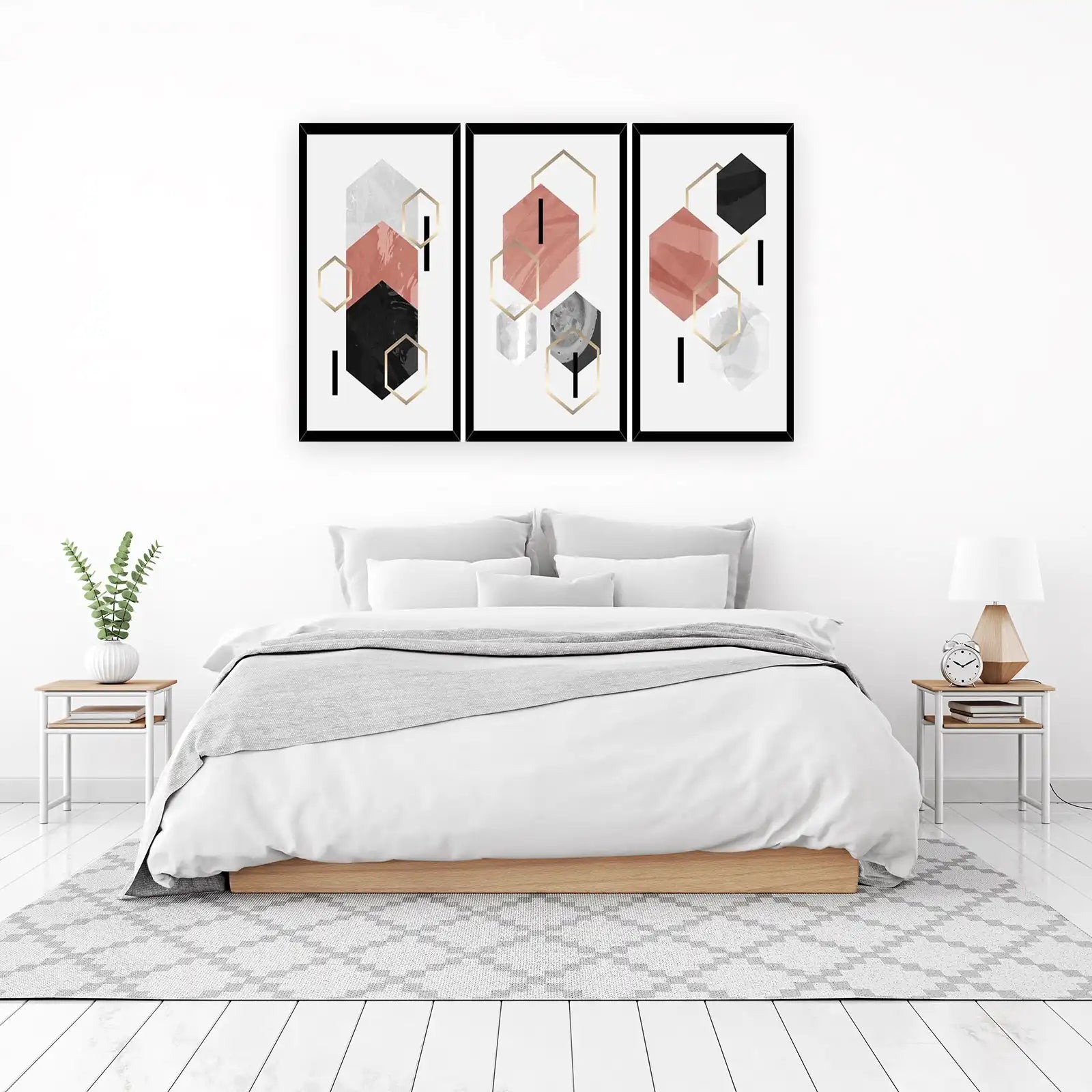 Modern Hexagon Geometric Wall Art Wall Art