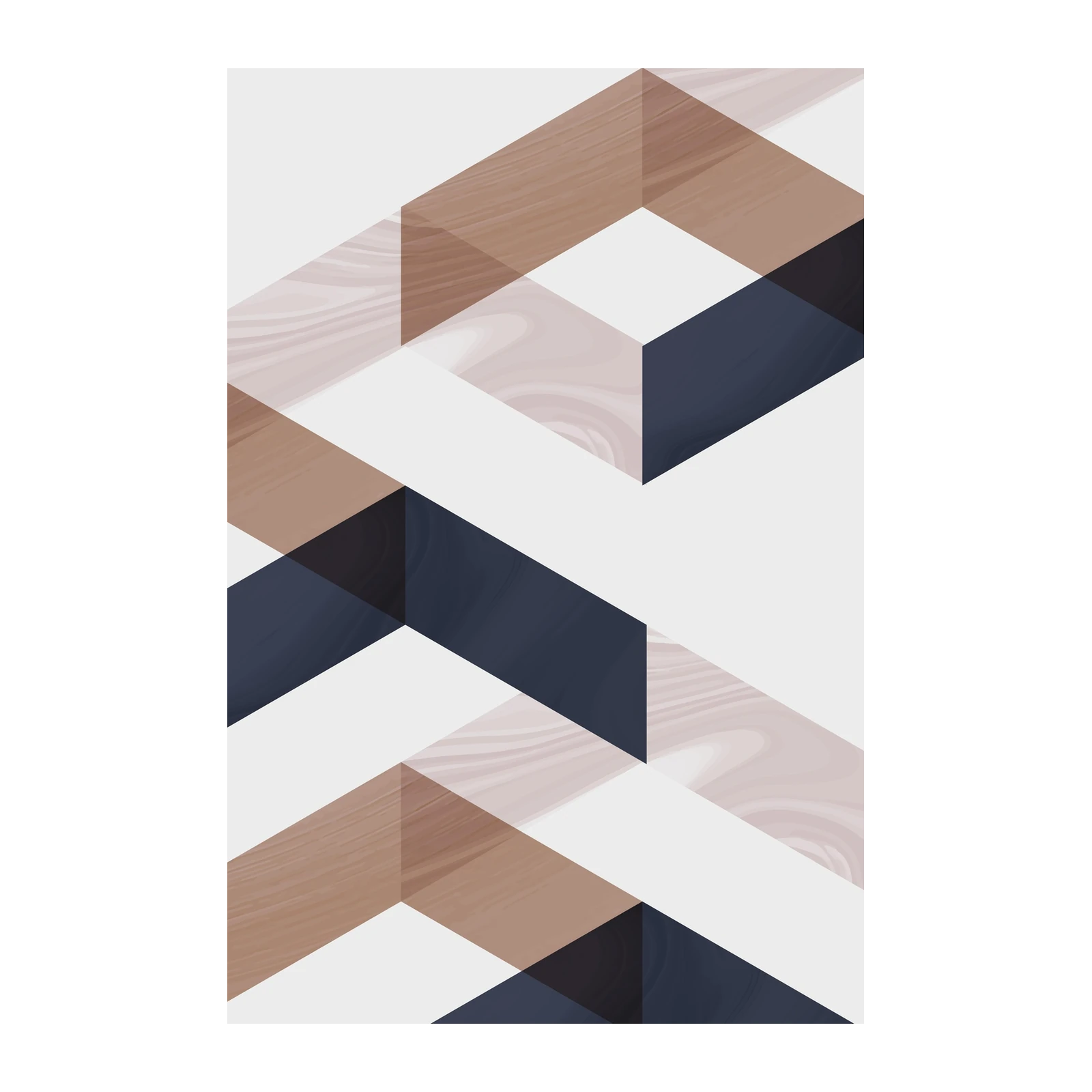 Geometric Wood Grain Diamond Wall Art