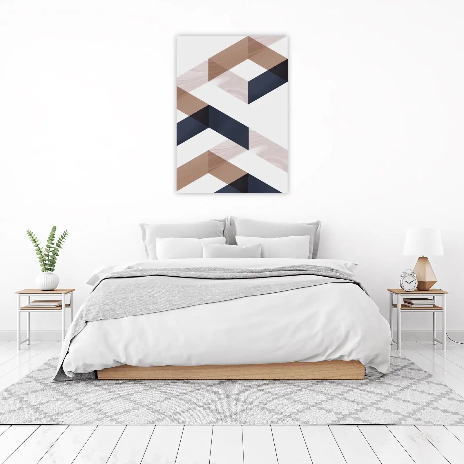 Geometric Wood Grain Diamond Wall Art