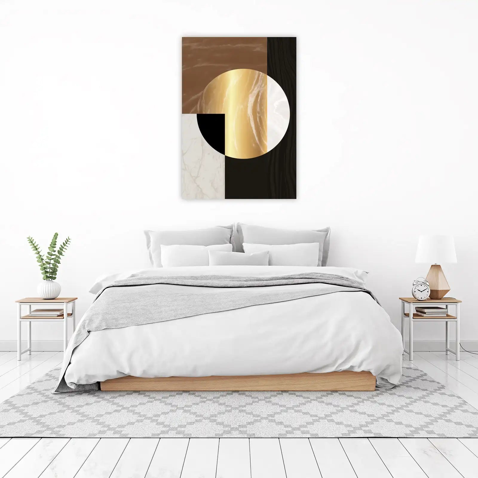 Abstract Gold Marble & Wood Wall Art
