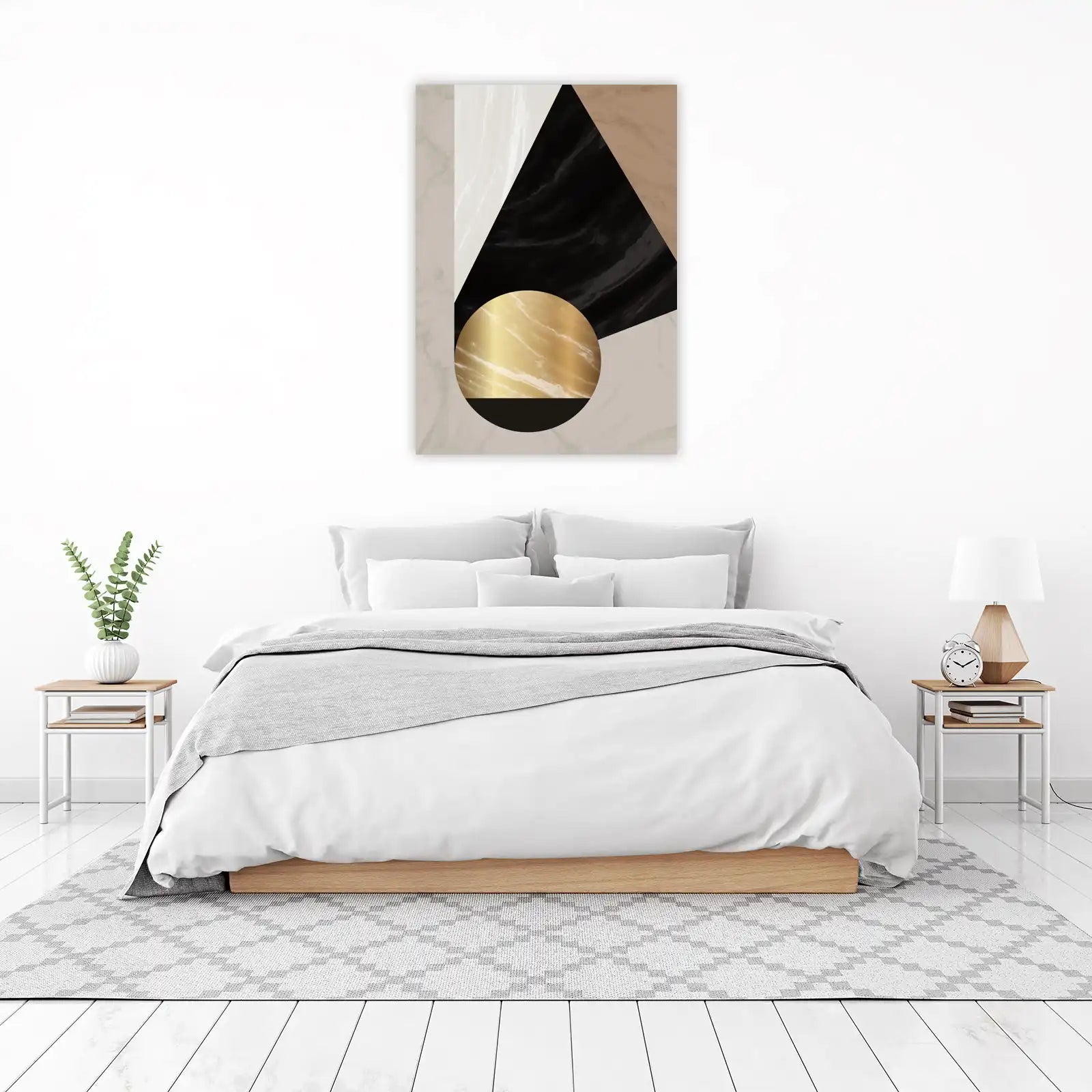 Modern Geometric Gold Marble Wall Art